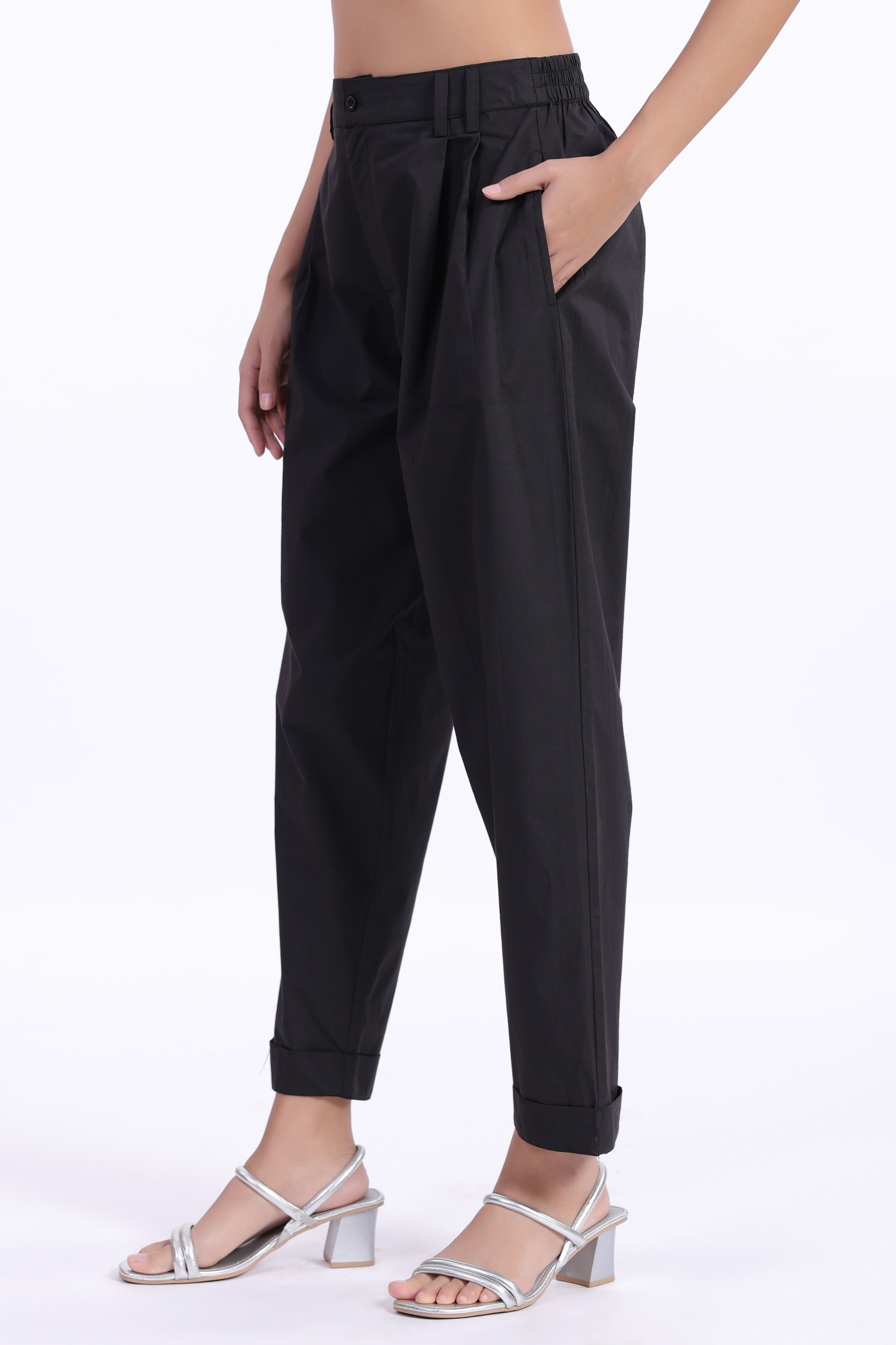 Women’s Black Cotton Trouser