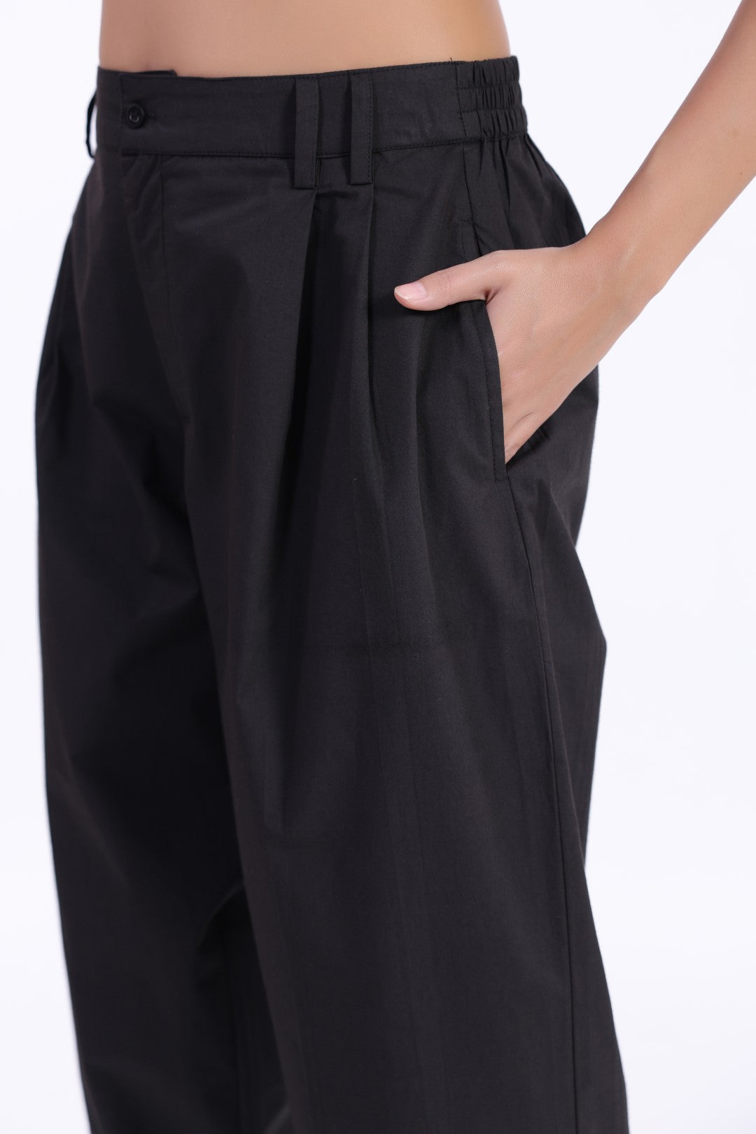Women’s Black Cotton Trouser
