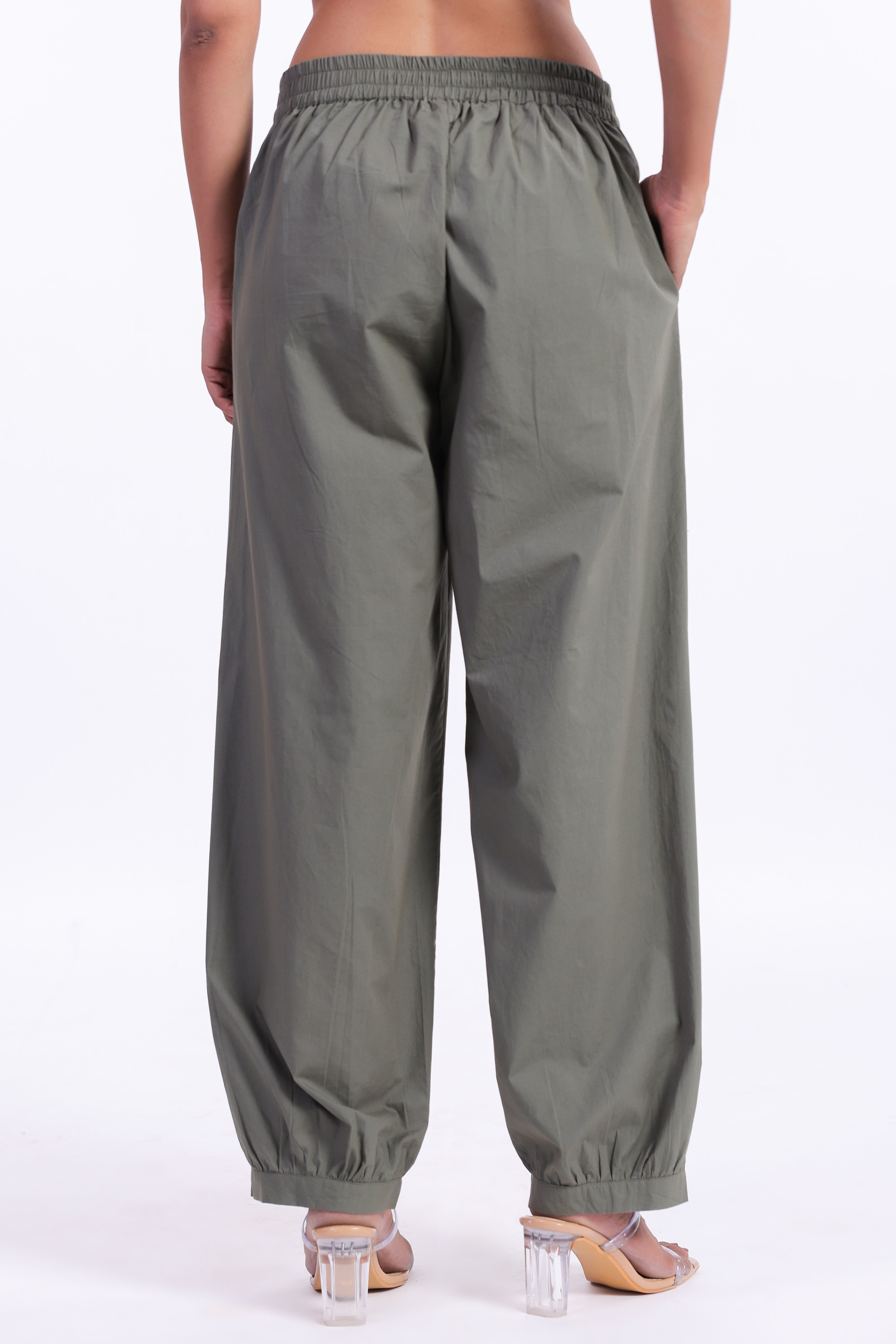 Women’s Green Cotton Trouser