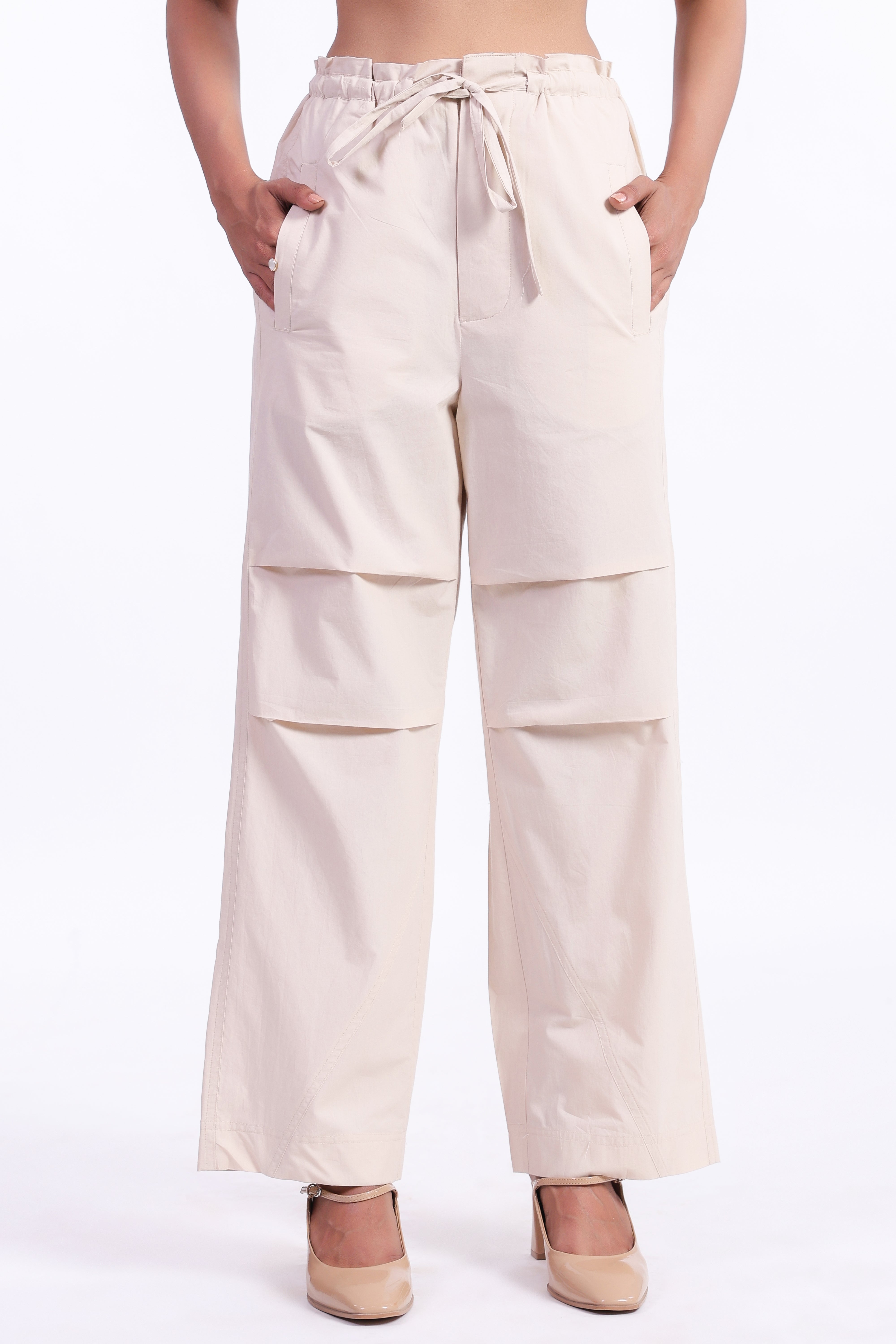 Women’s Beige Cotton Trouser