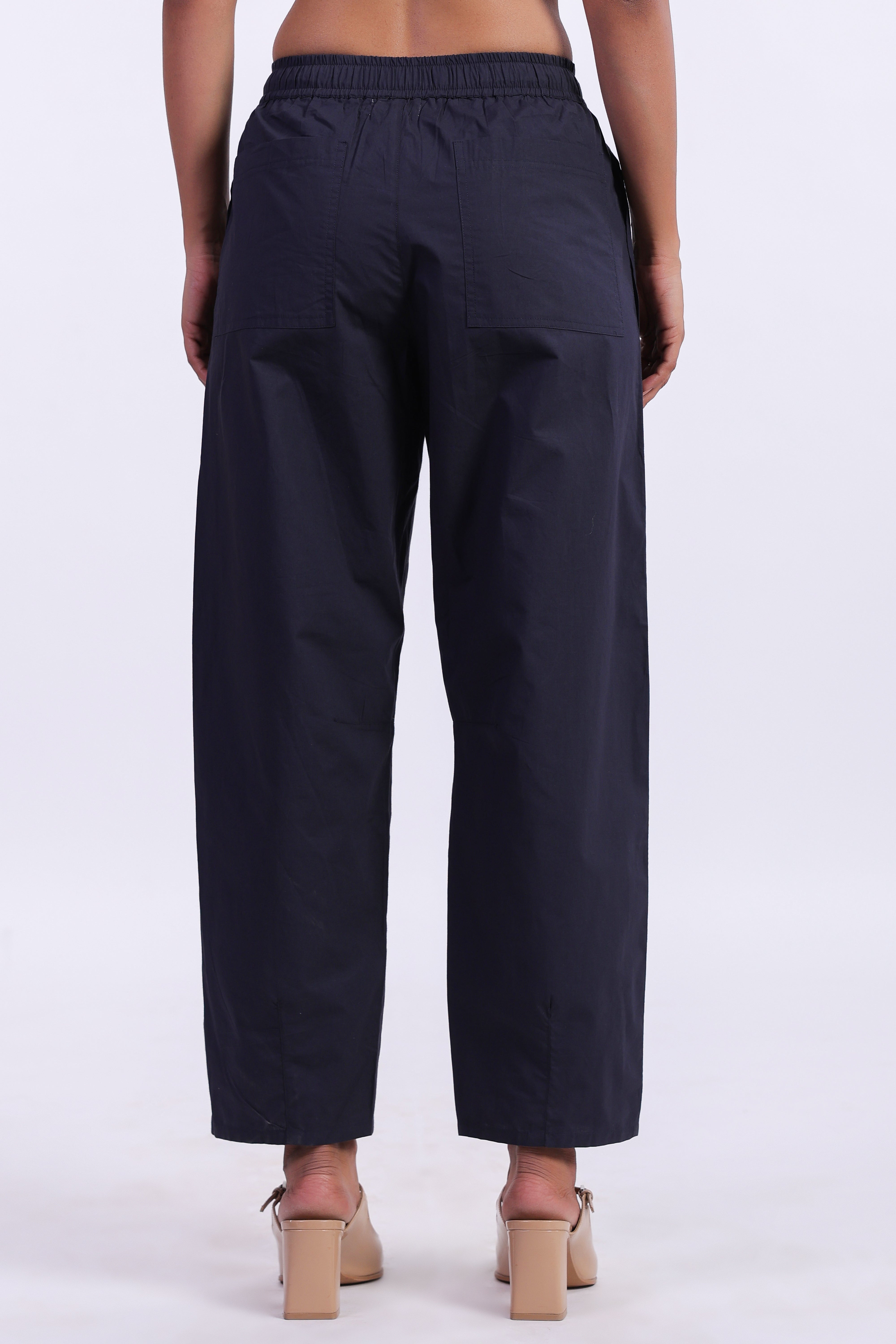 Women’s Navy Blue Cotton Trouser