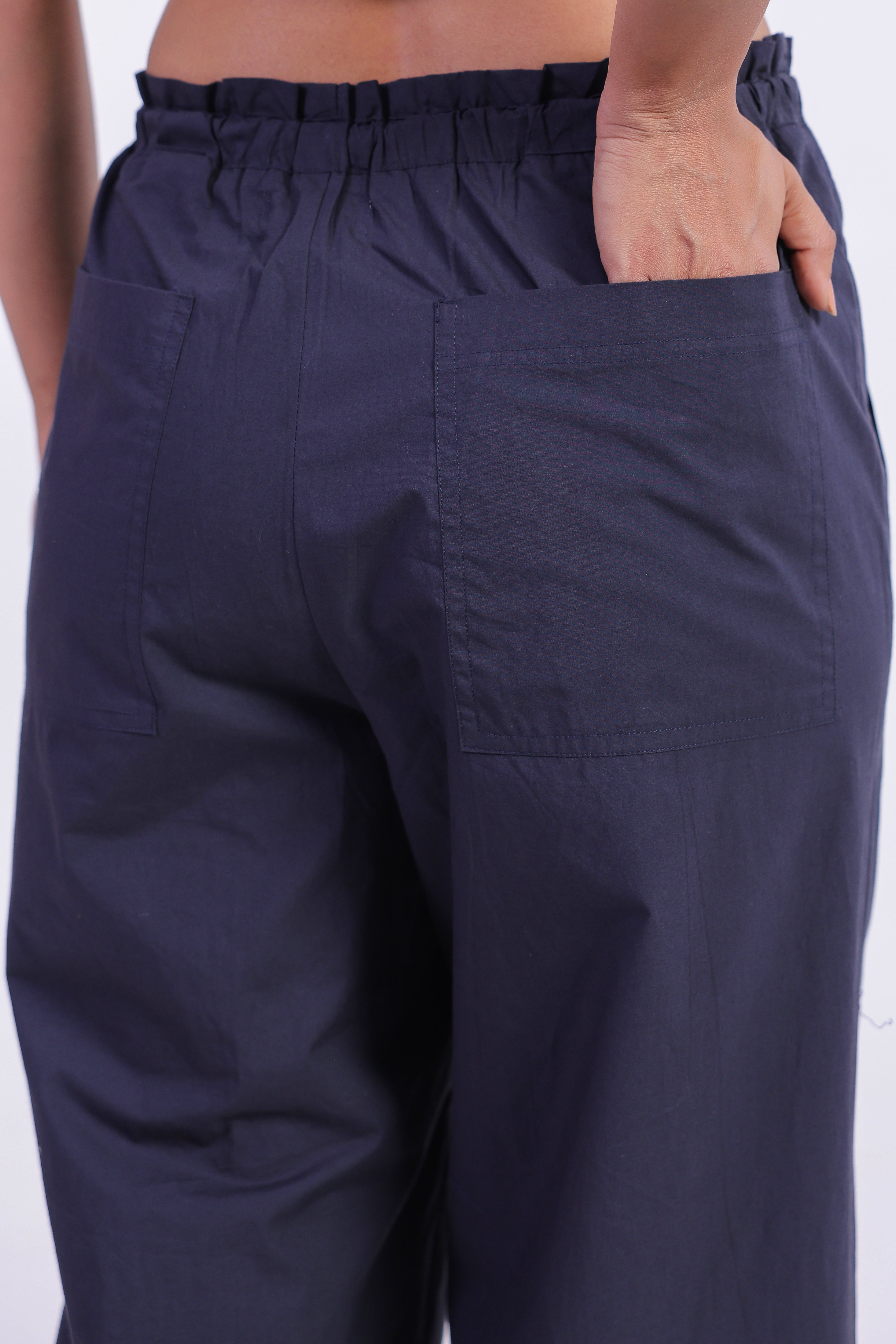 Women’s Navy Blue Cotton Trouser