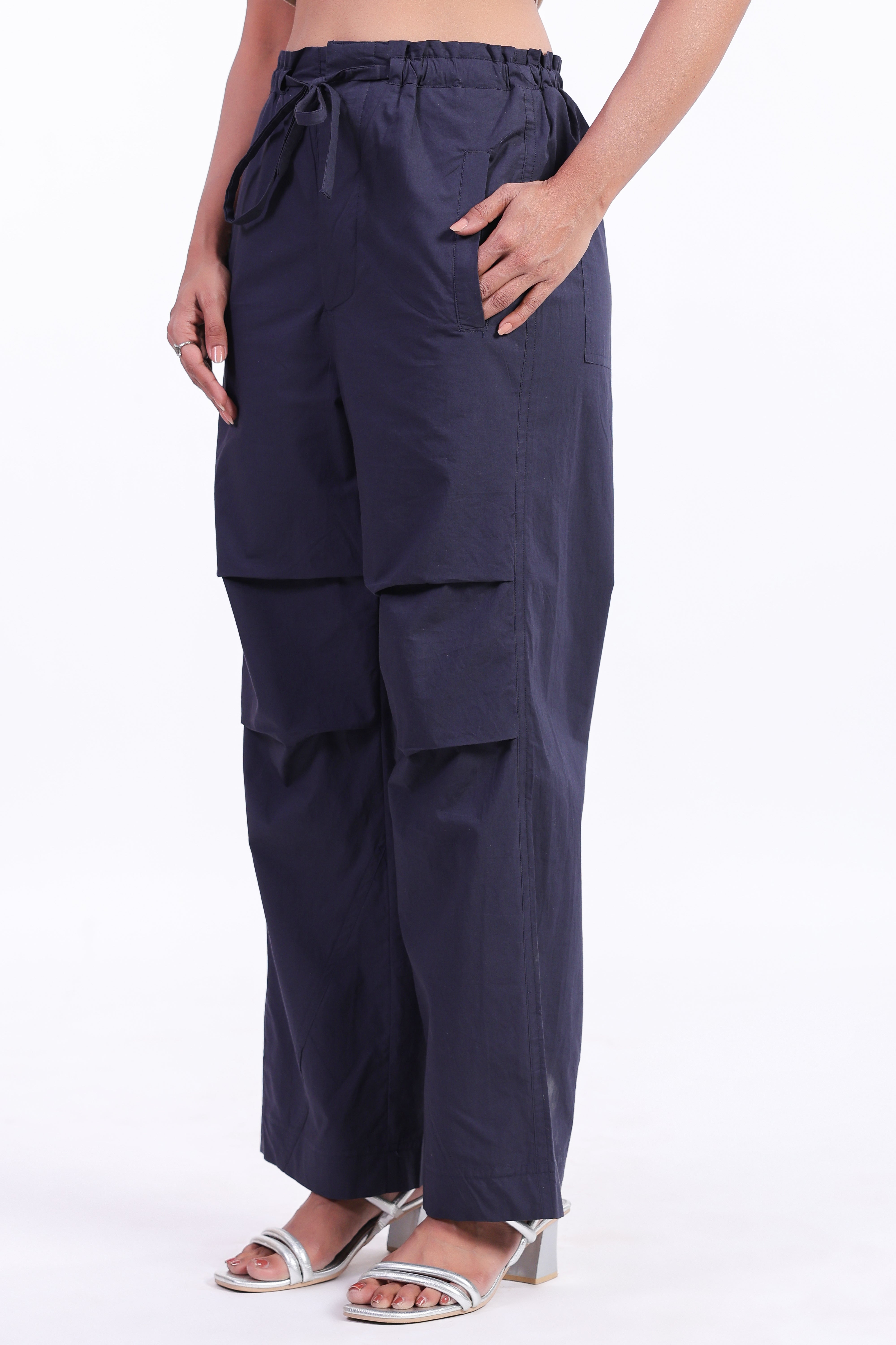 Women’s Navy Blue Cotton Trouser