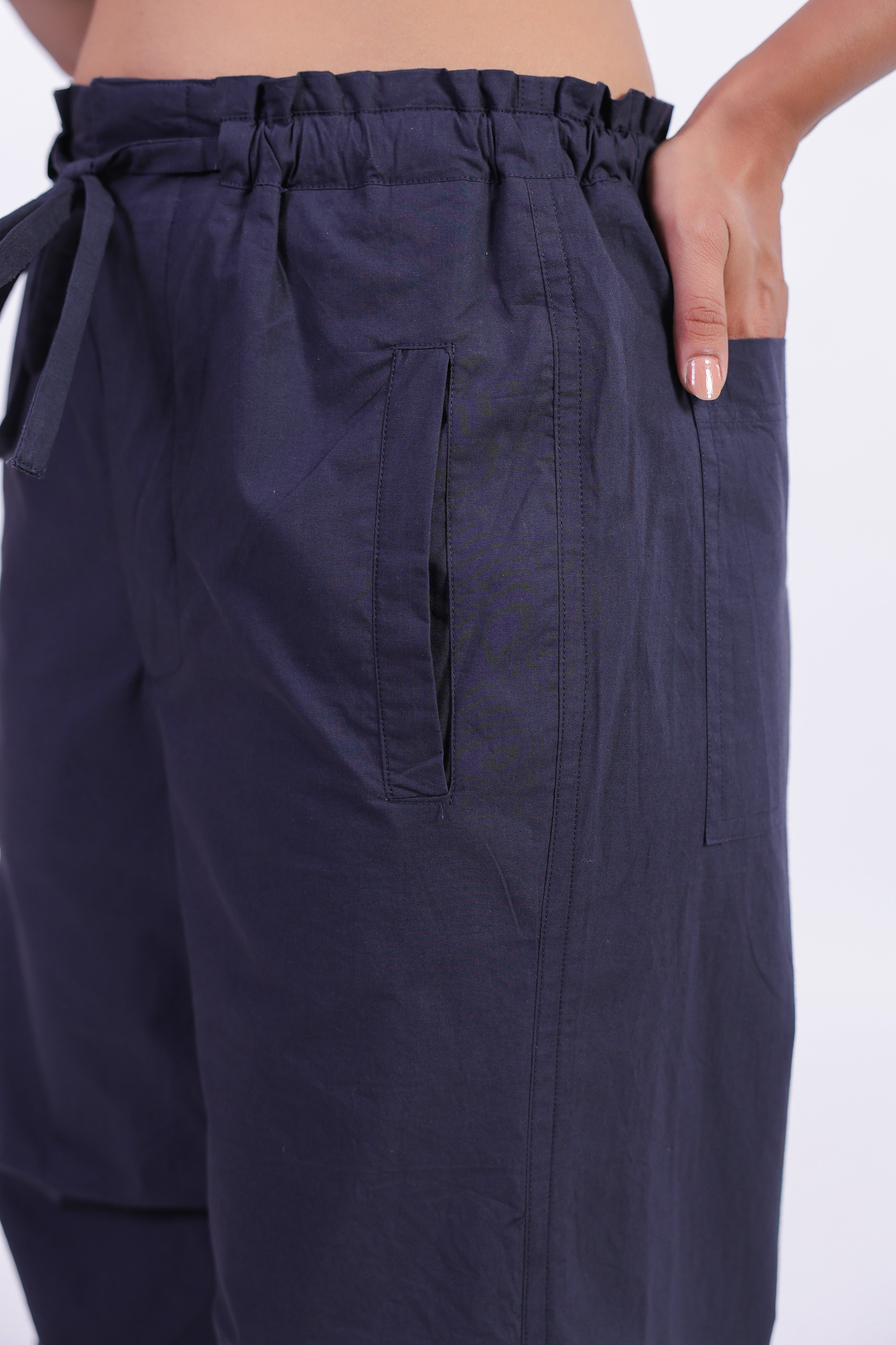Women’s Navy Blue Cotton Trouser