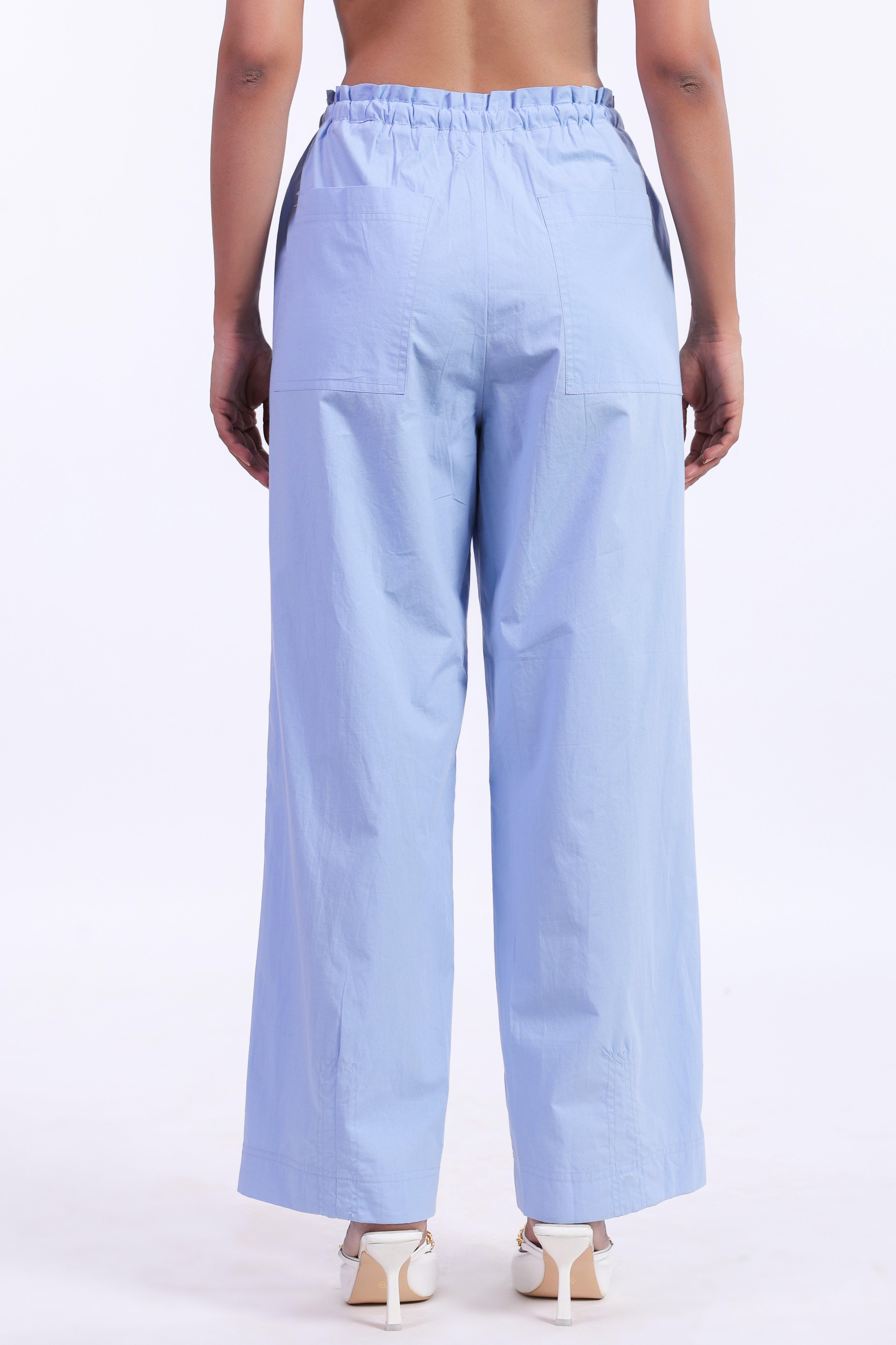 Women’s Blue Cotton Trouser