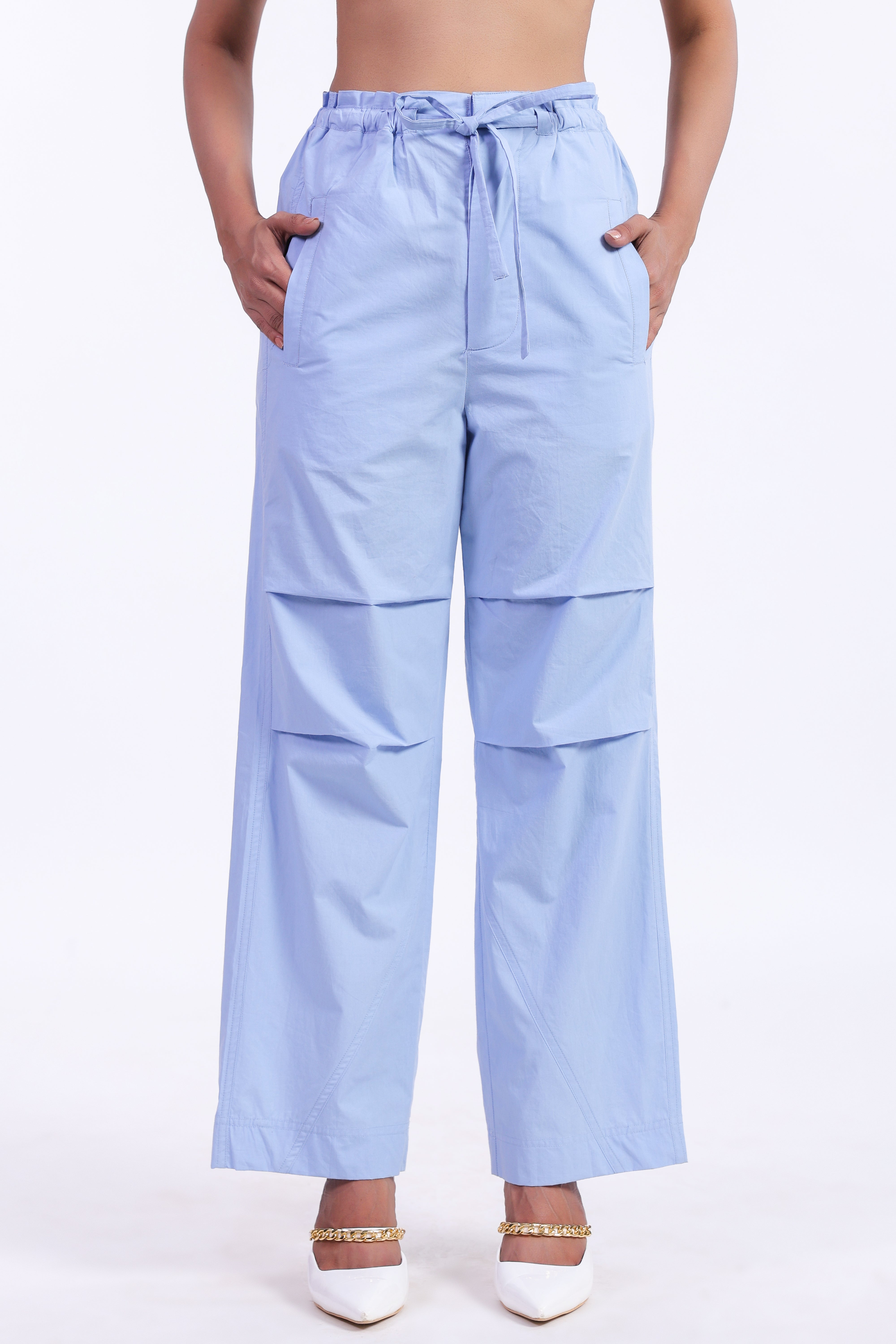 Women’s Blue Cotton Trouser
