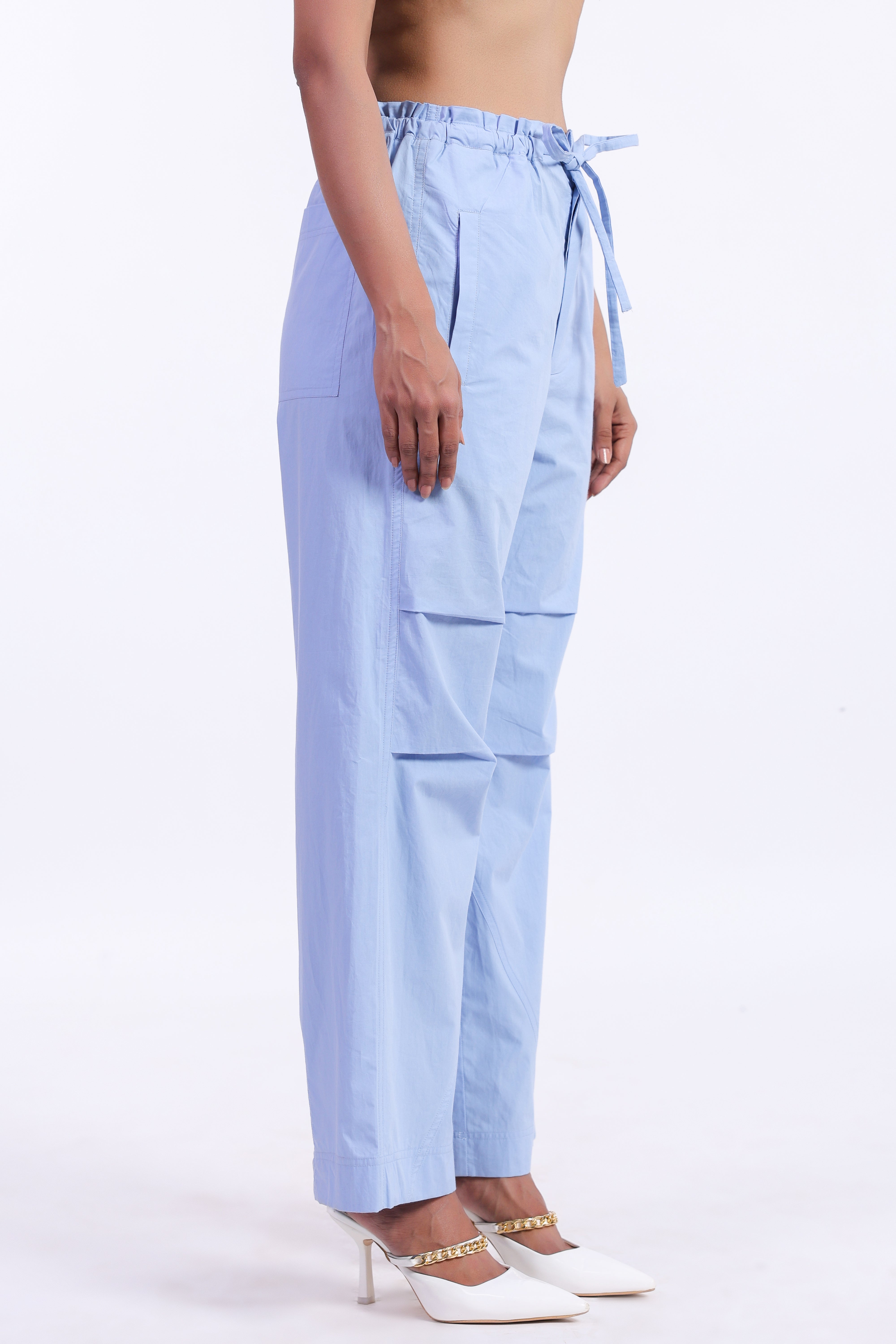 Women’s Blue Cotton Trouser