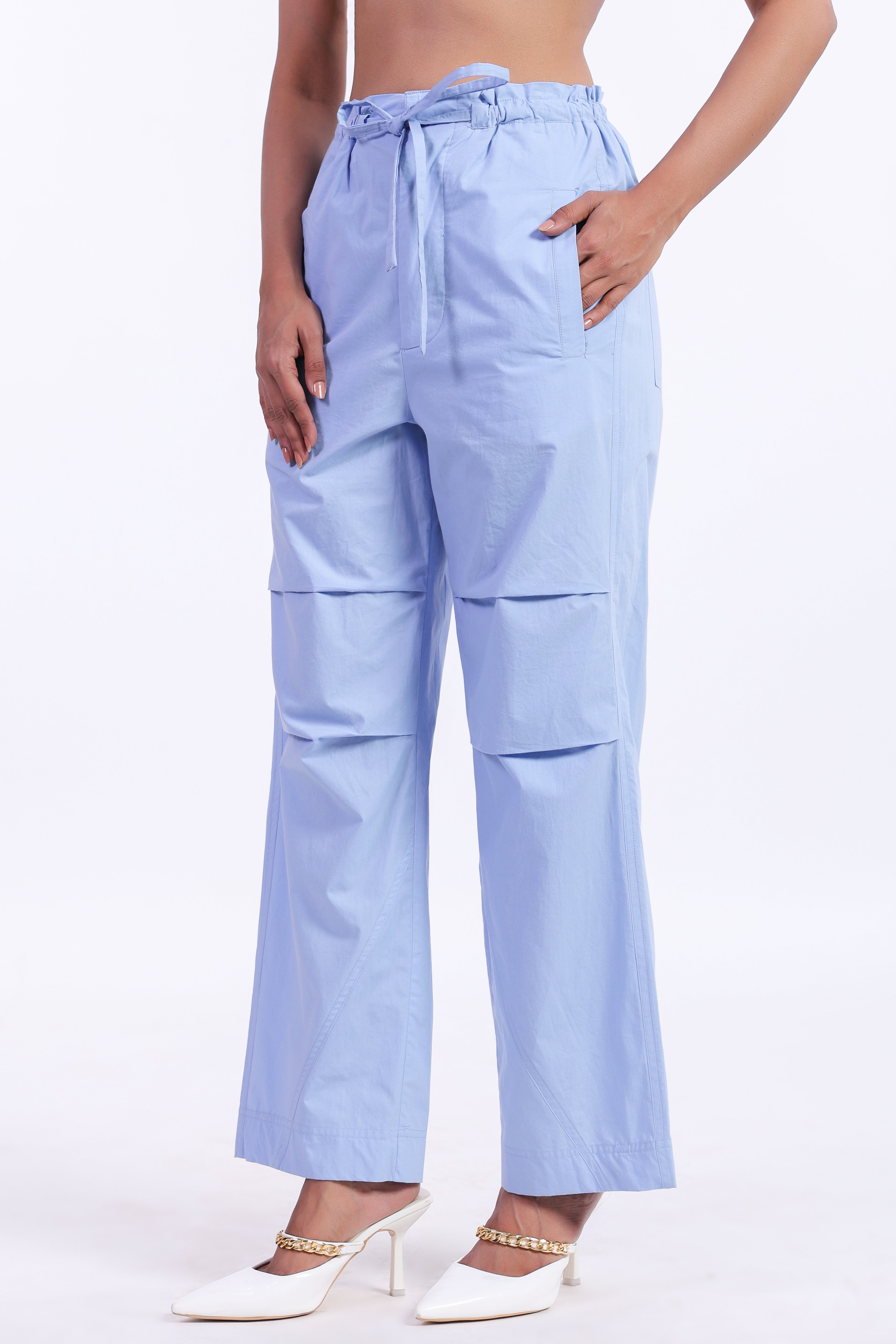 Women’s Blue Cotton Trouser