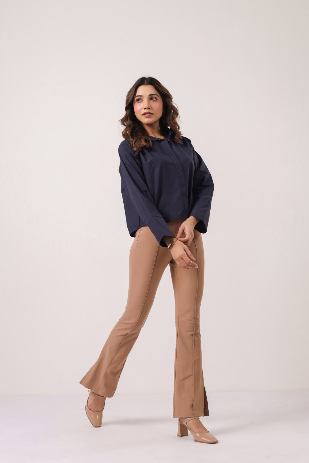 Women's Navy Cotton Tops