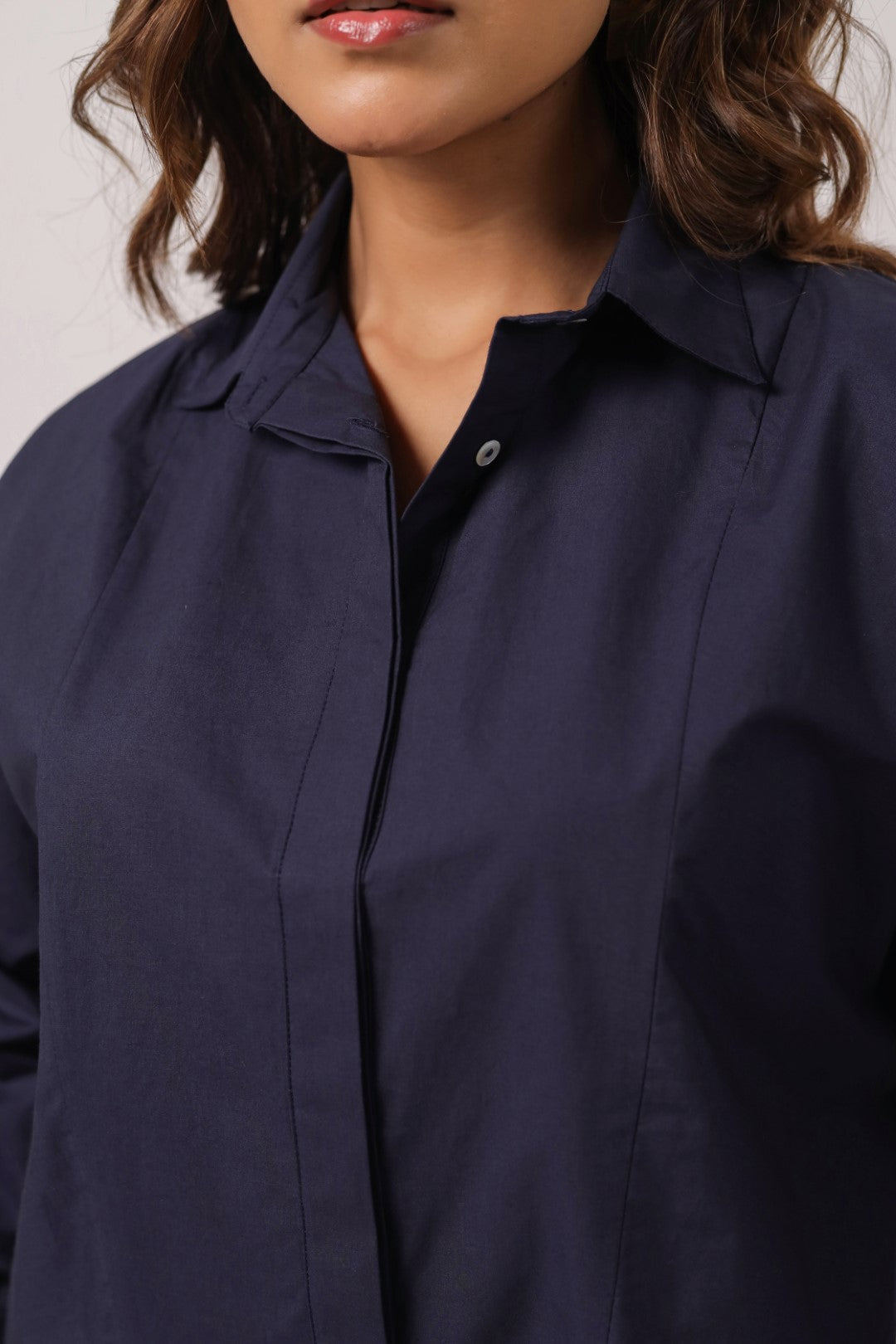 Women's Navy Cotton Tops