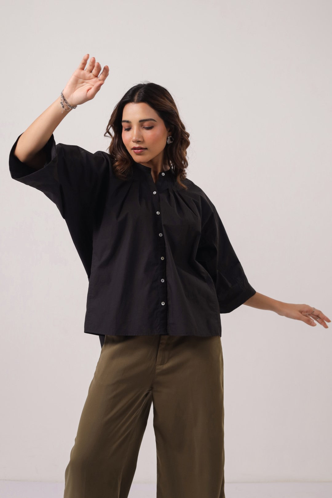 Women’s black cotton tops