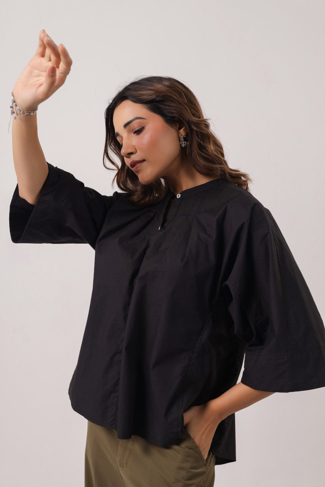 Women’s black cotton tops