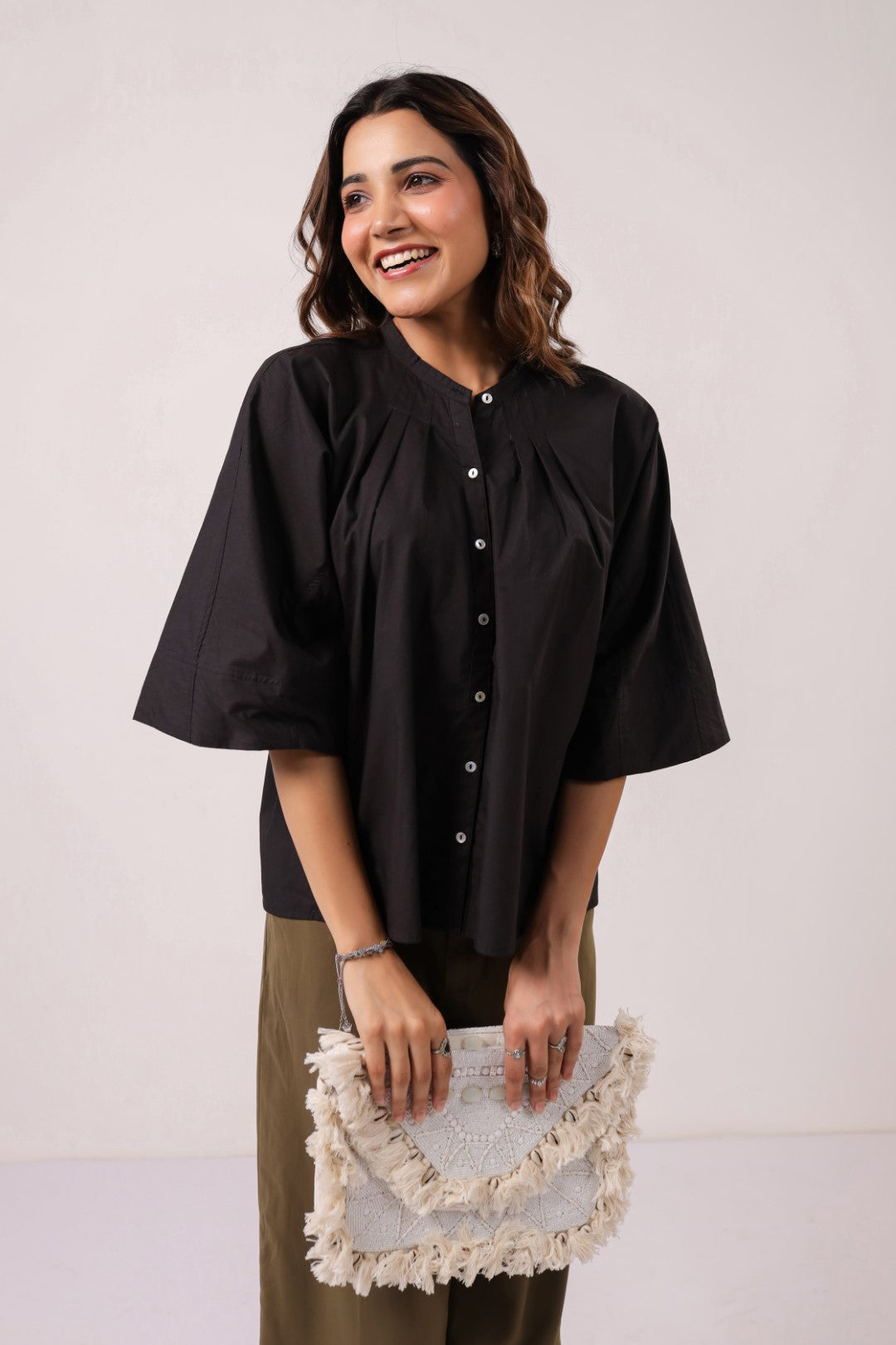 Women’s black cotton tops