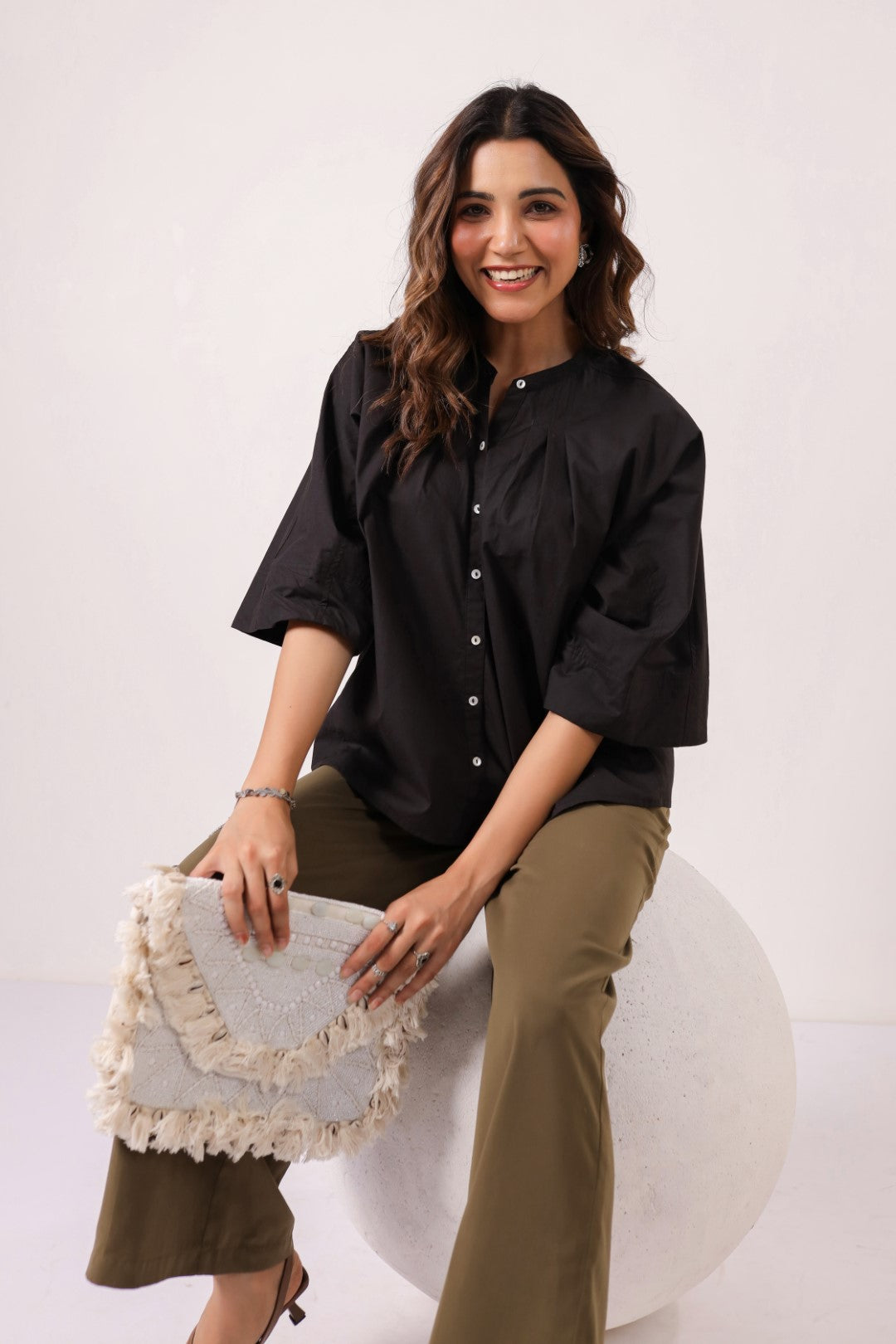 Women’s black cotton tops