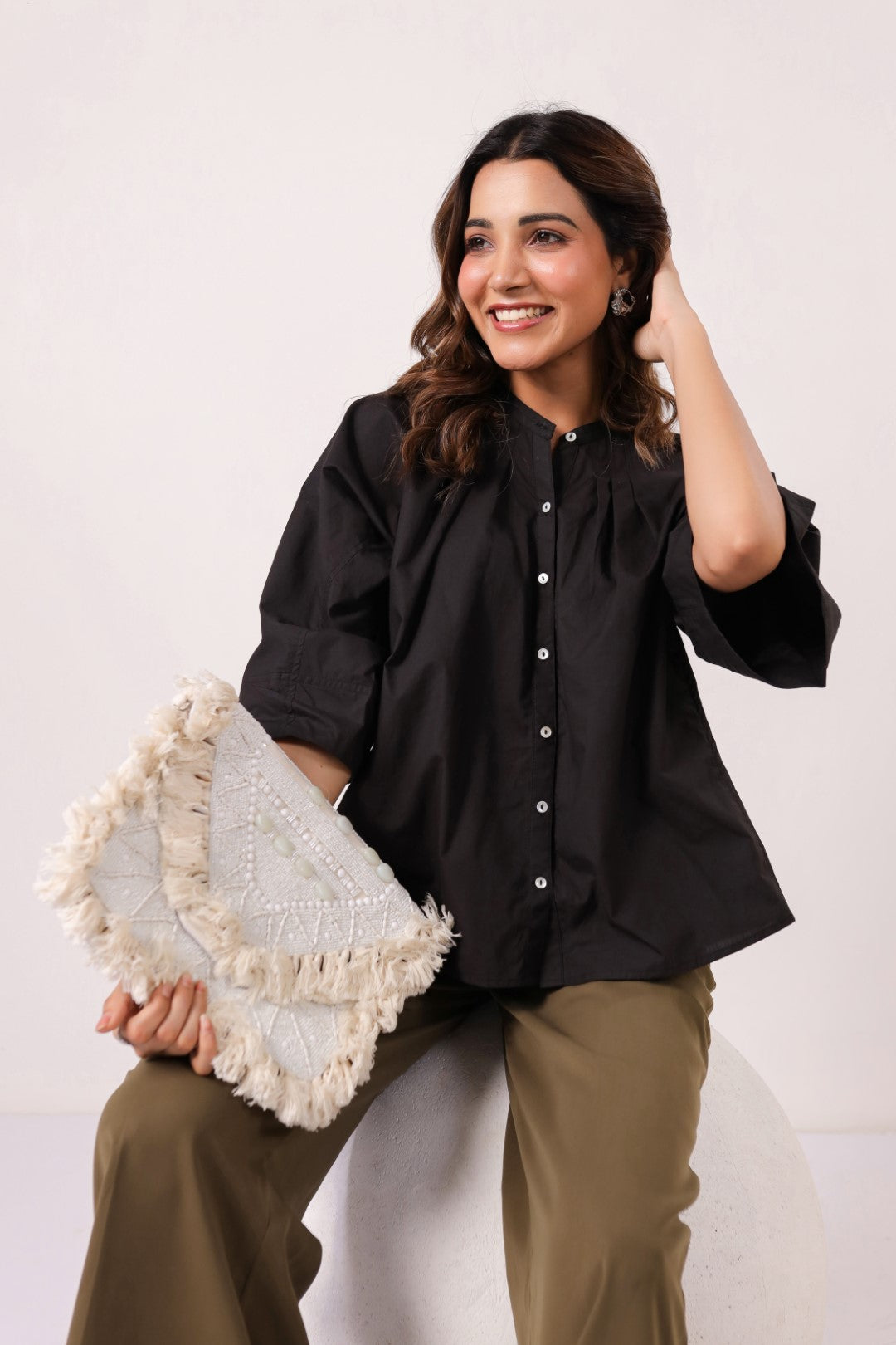 Women’s black cotton tops