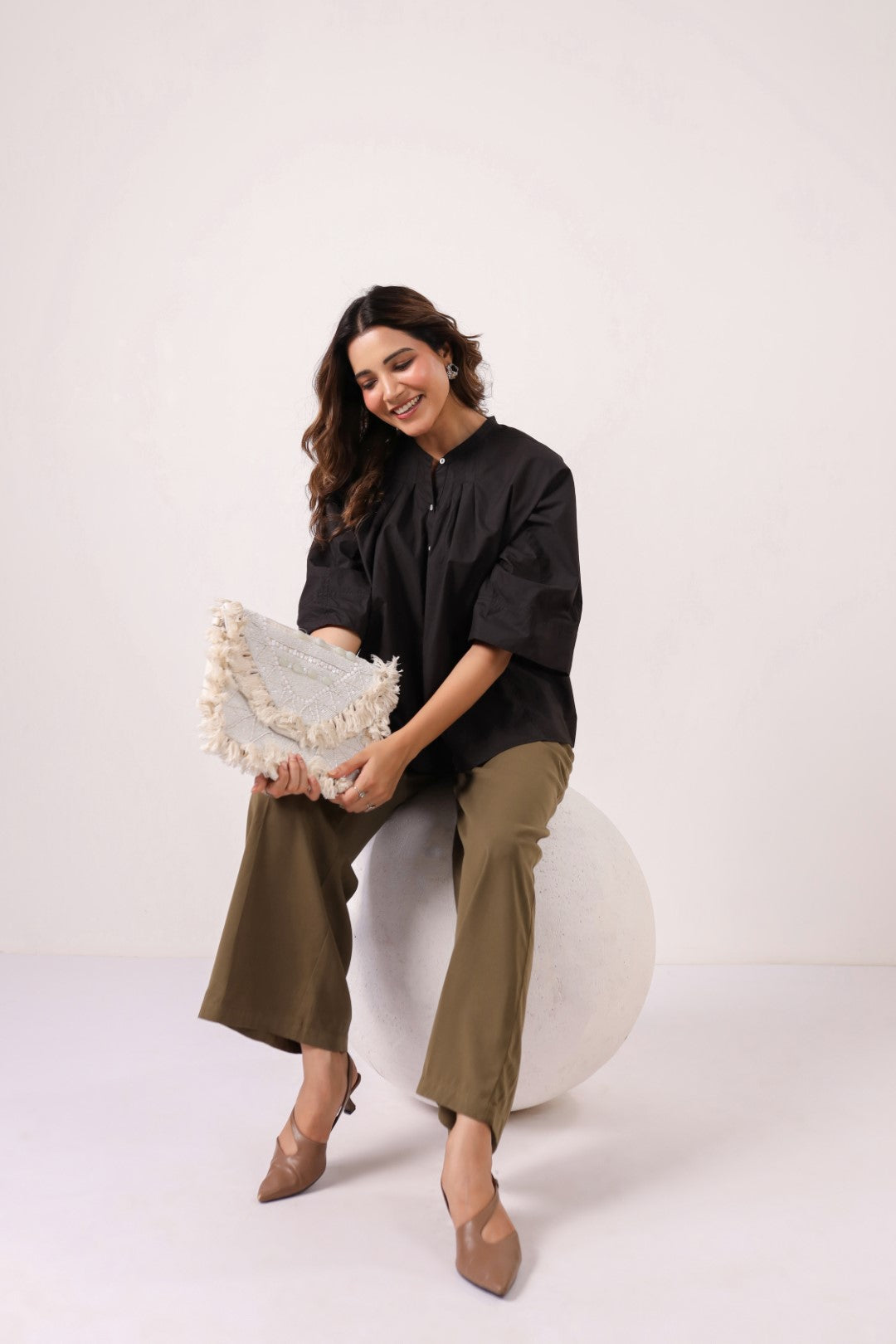 Women’s black cotton tops