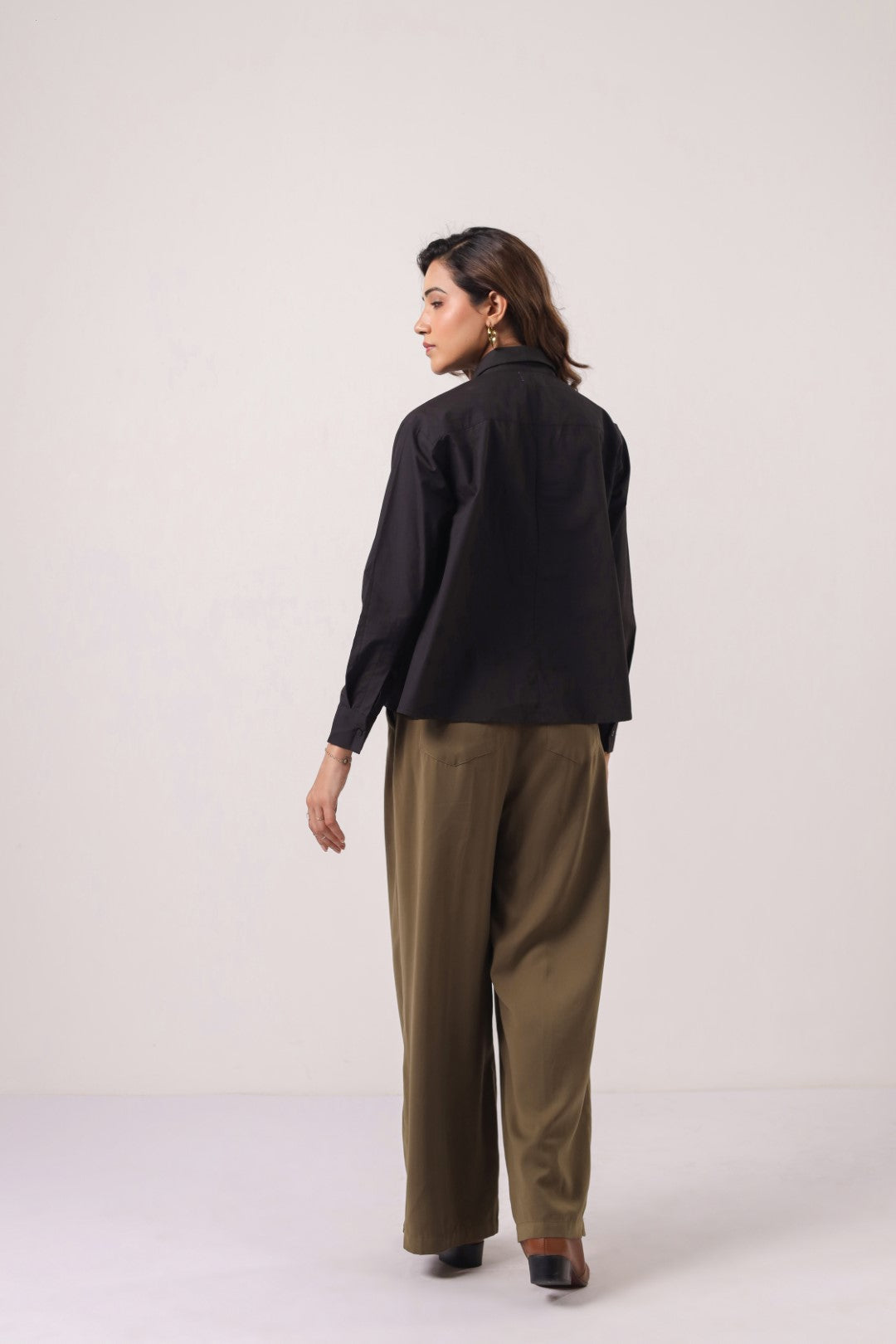 Women’s Black Cotton Poplin Top