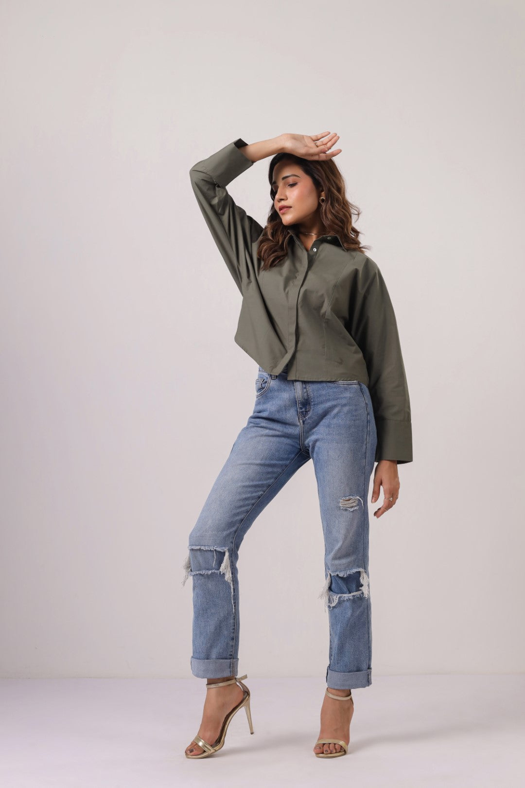 Women's Green Cotton Tops