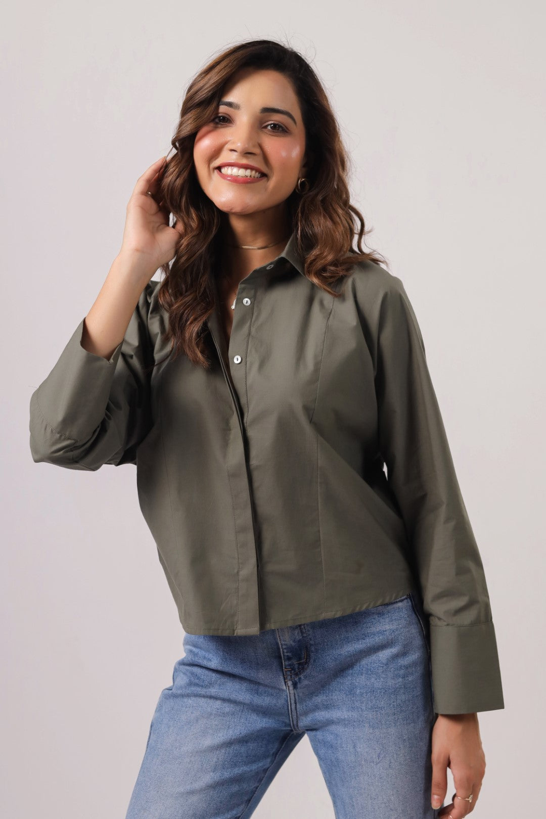 Women's Green Cotton Tops