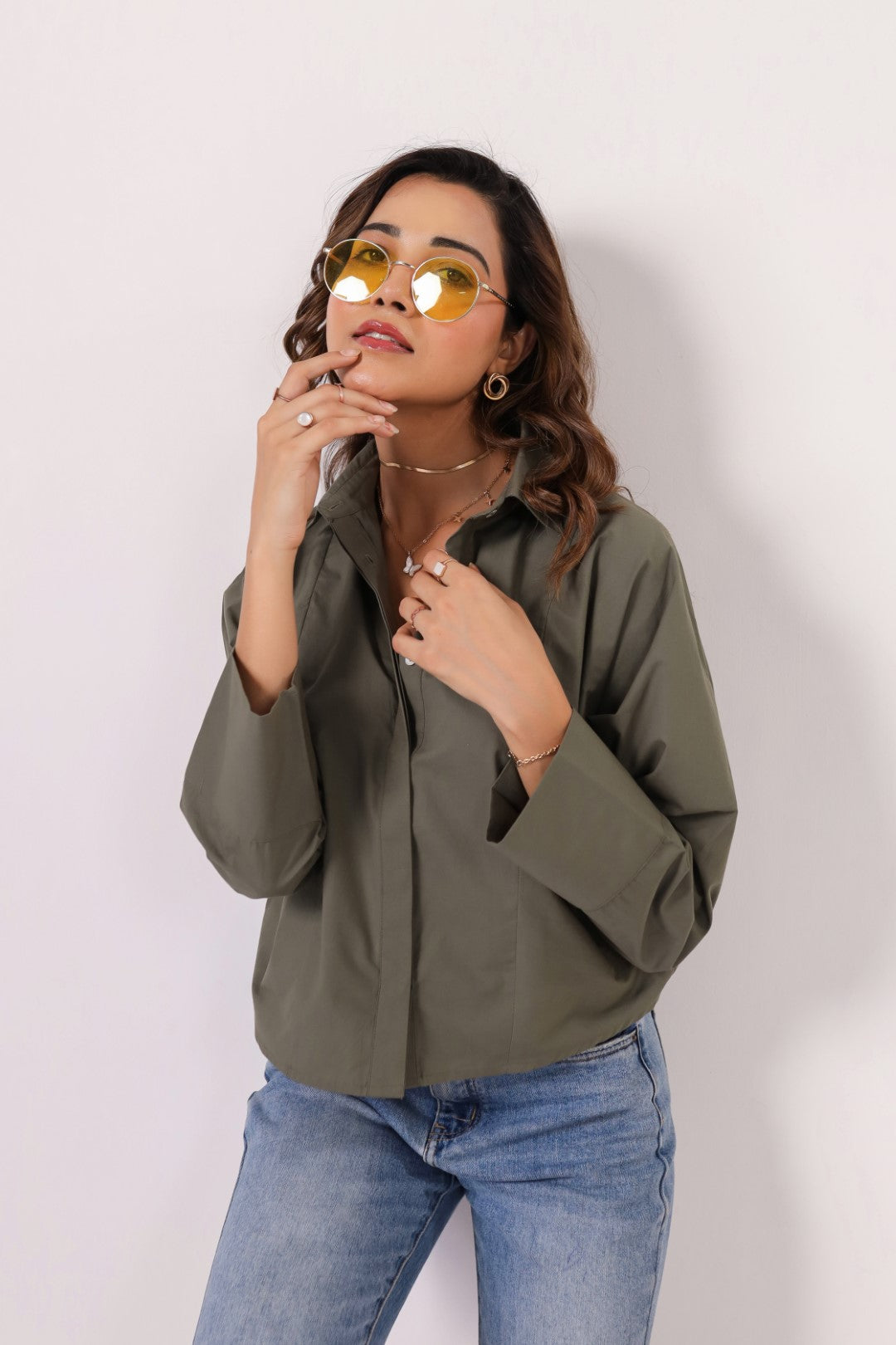 Women's Green Cotton Tops