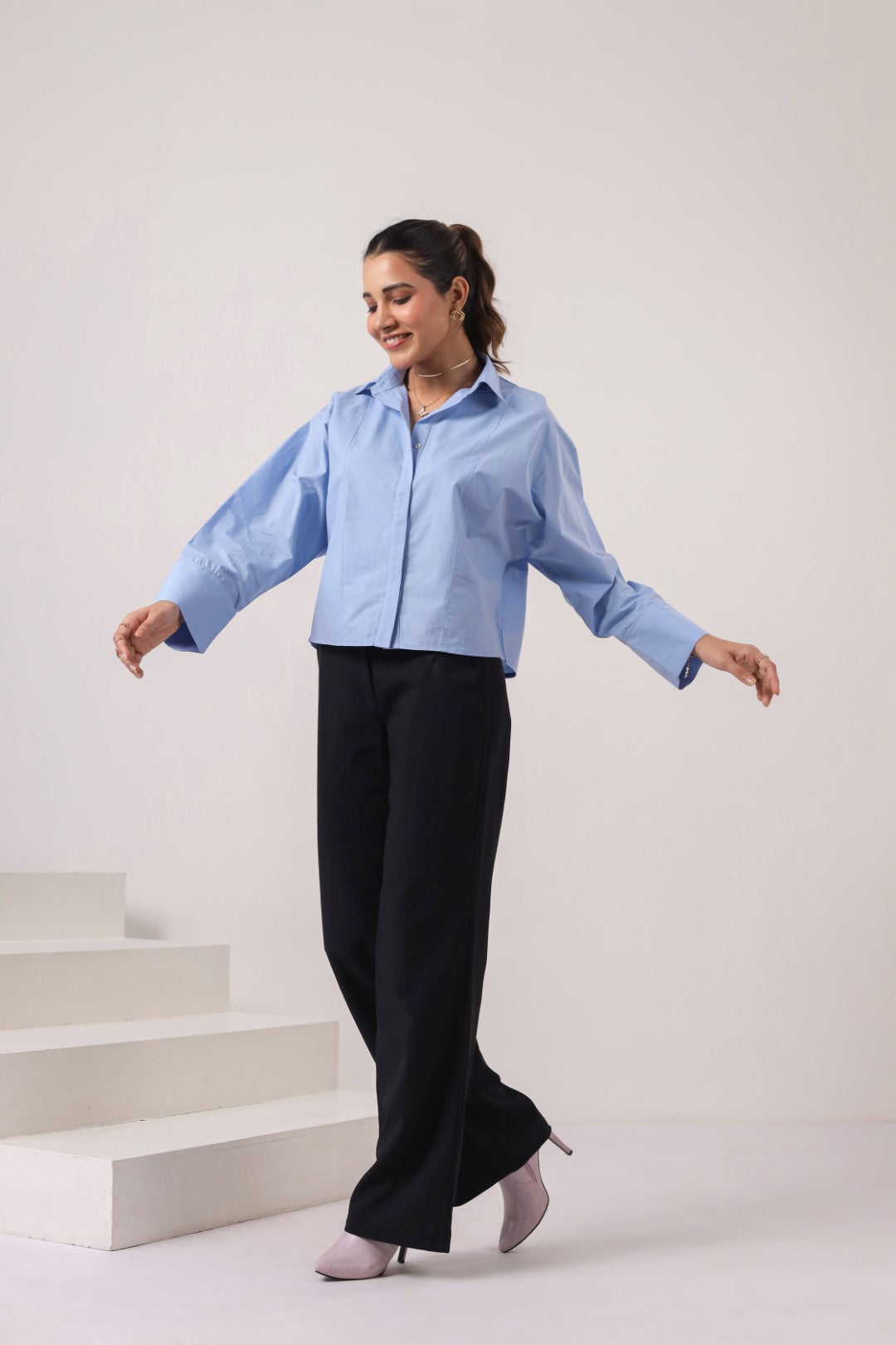 Women's Blue Cotton Tops