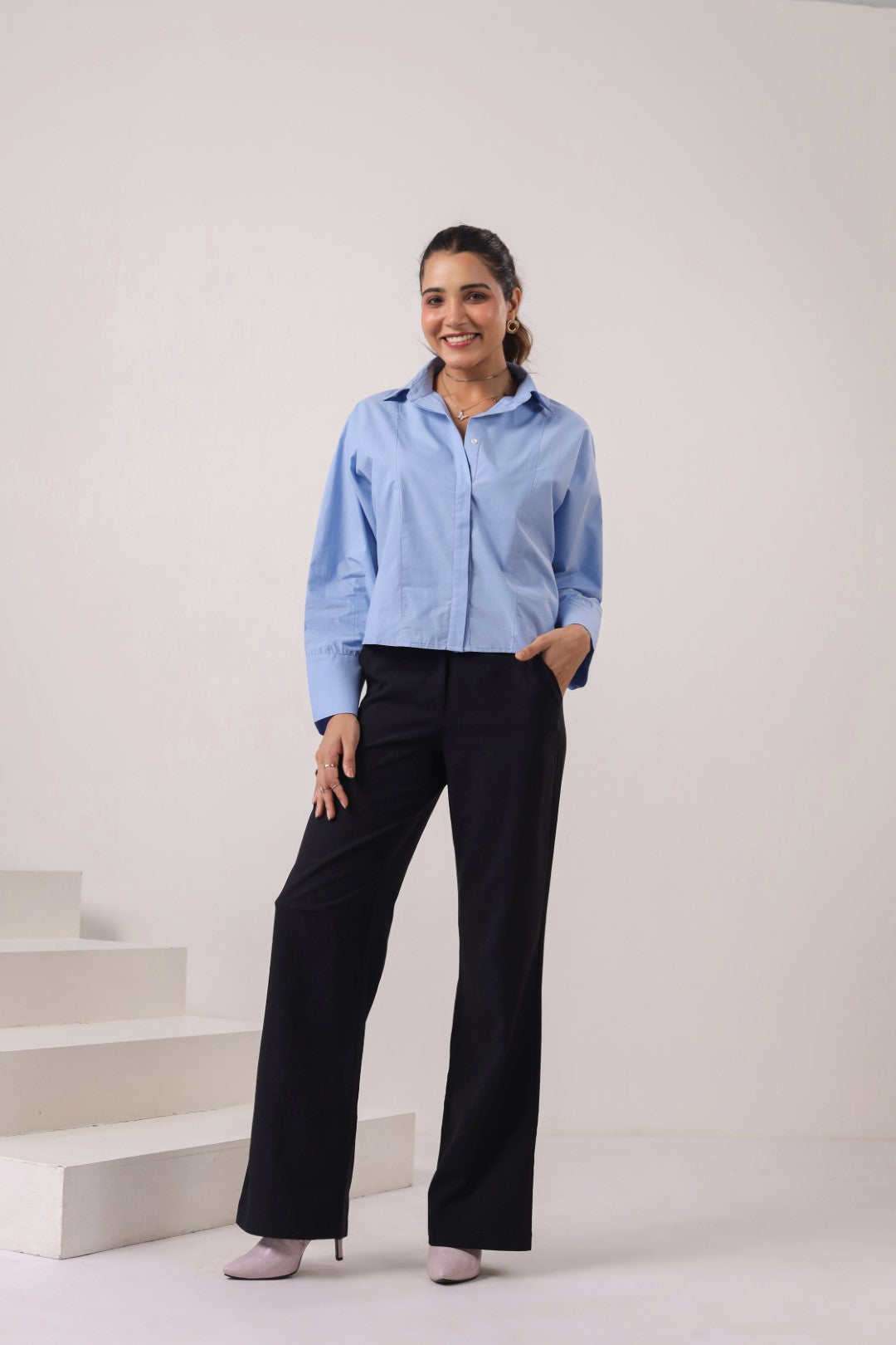 Women's Blue Cotton Tops