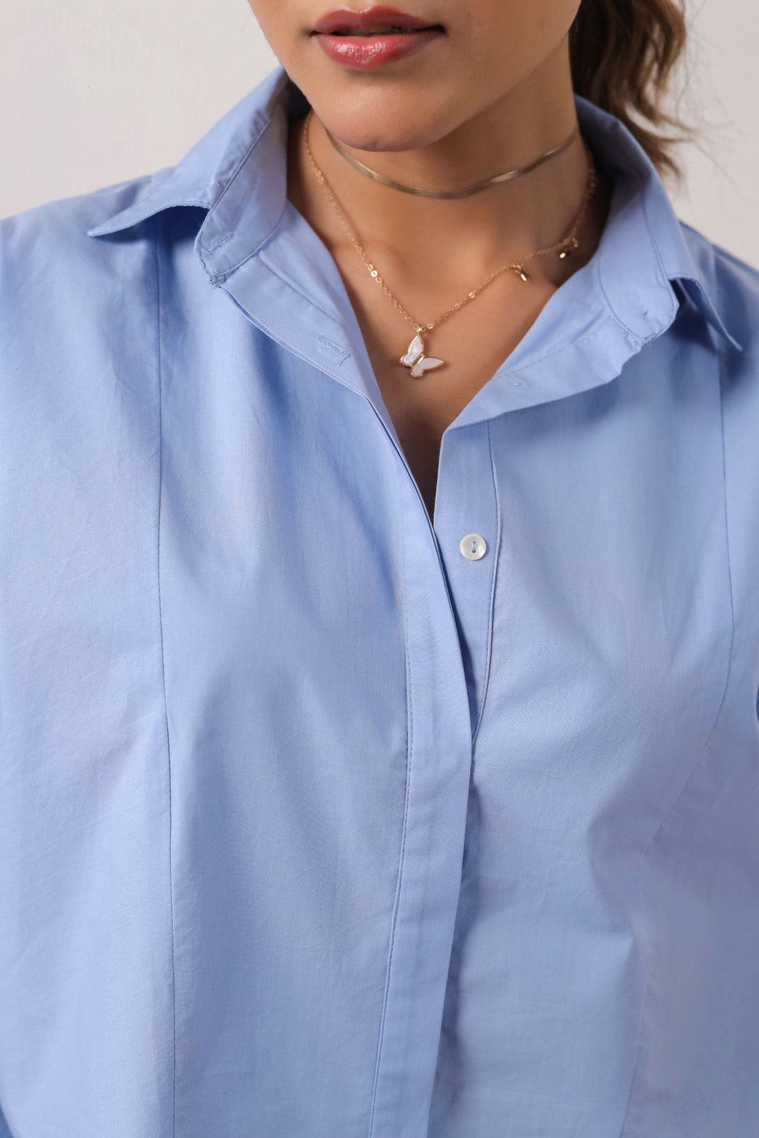 Women's Blue Cotton Tops