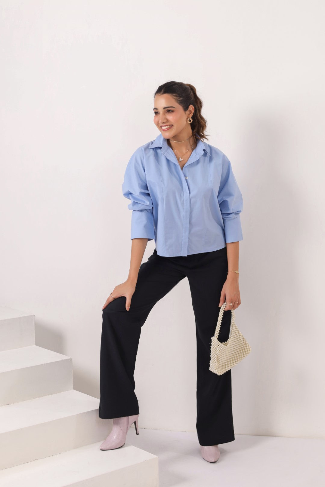 Women's Blue Cotton Tops