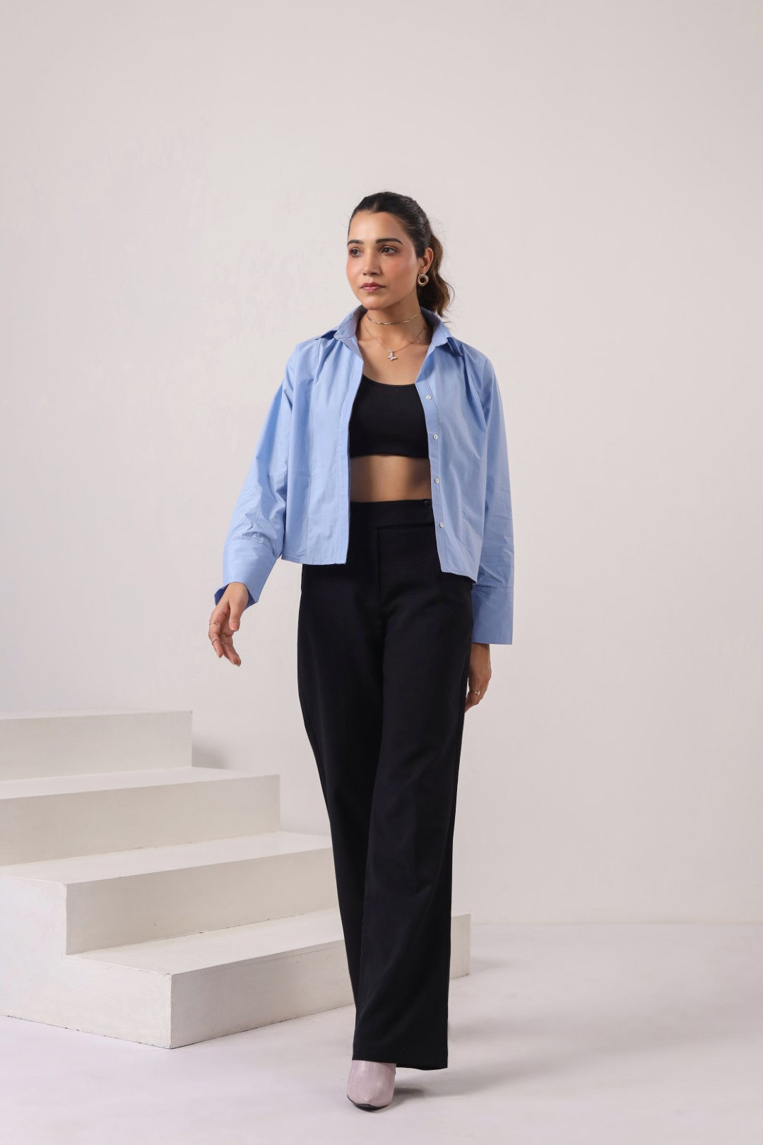 Women's Blue Cotton Tops