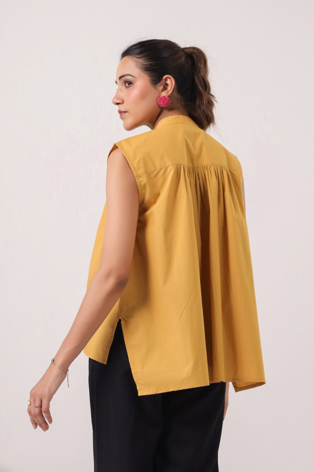 Women’s Yellow Cotton Poplin Top