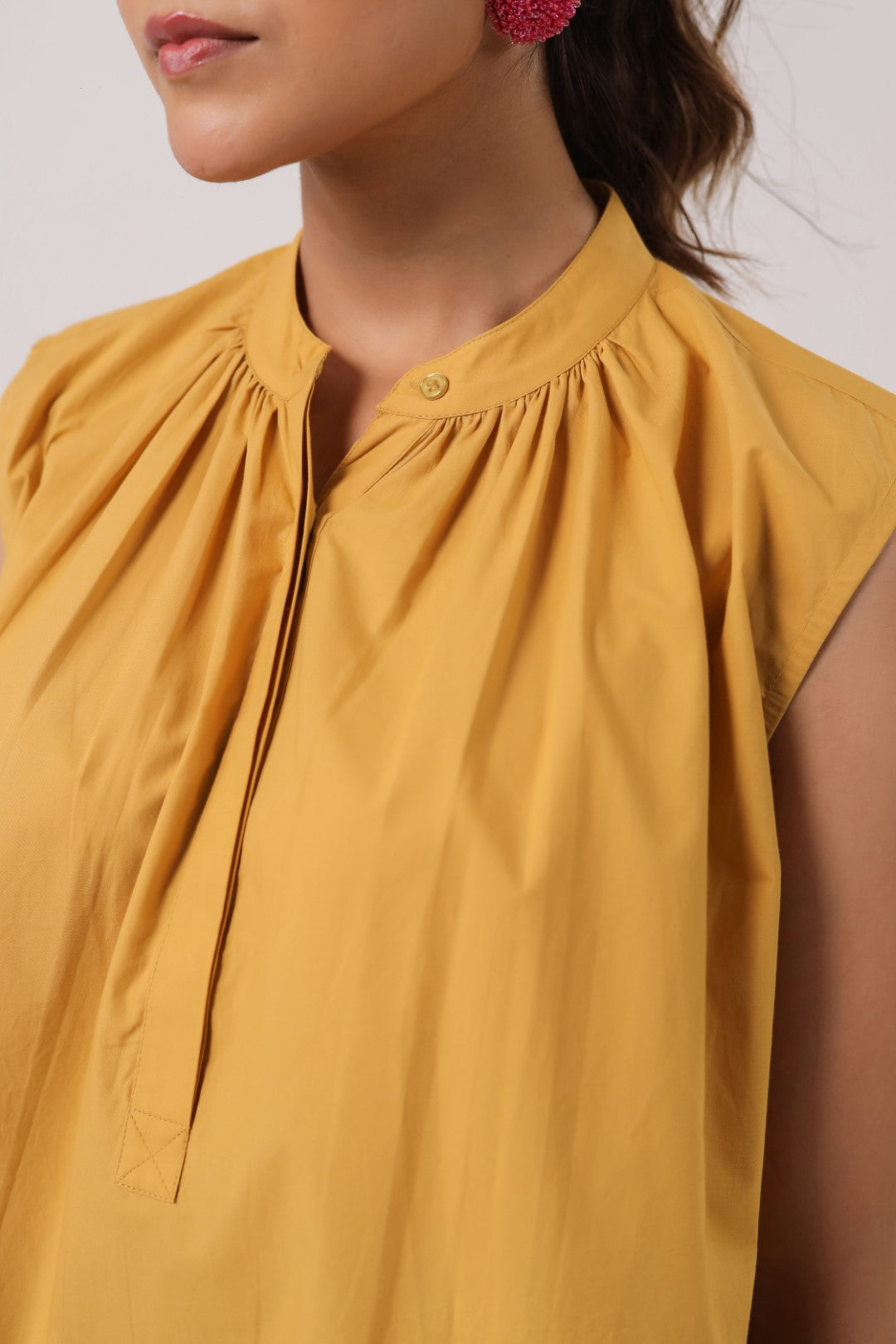 Women’s Yellow Cotton Poplin Top
