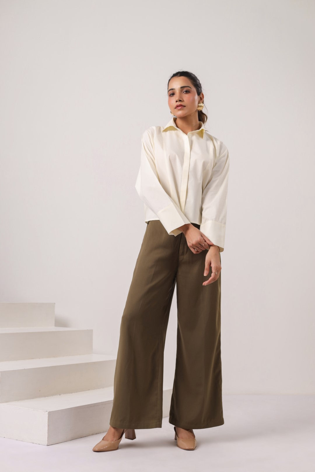 Women's off-white cotton tops