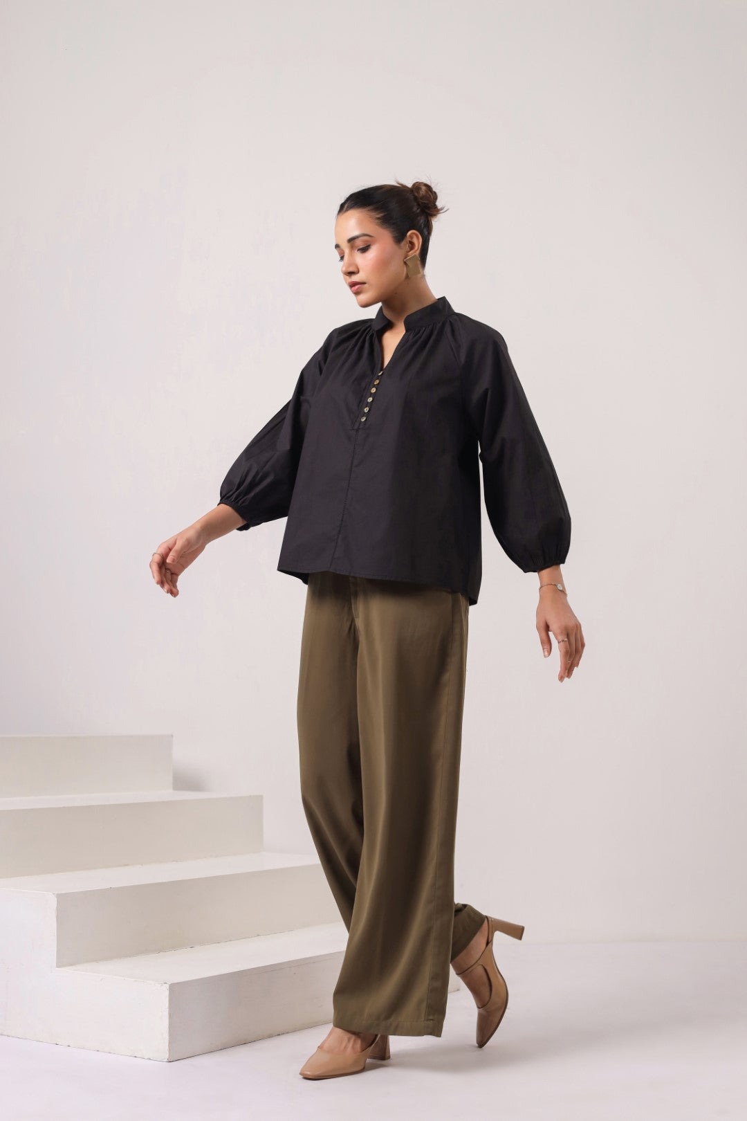Women’s black cotton tops