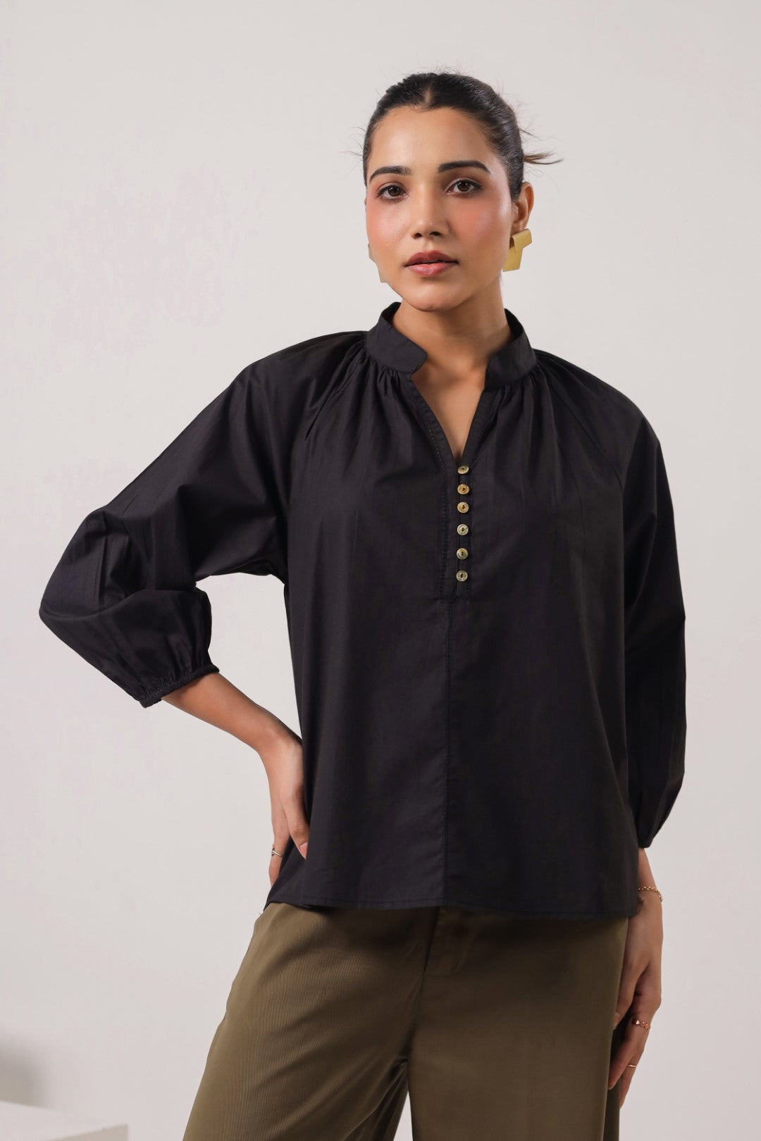 Women’s black cotton tops
