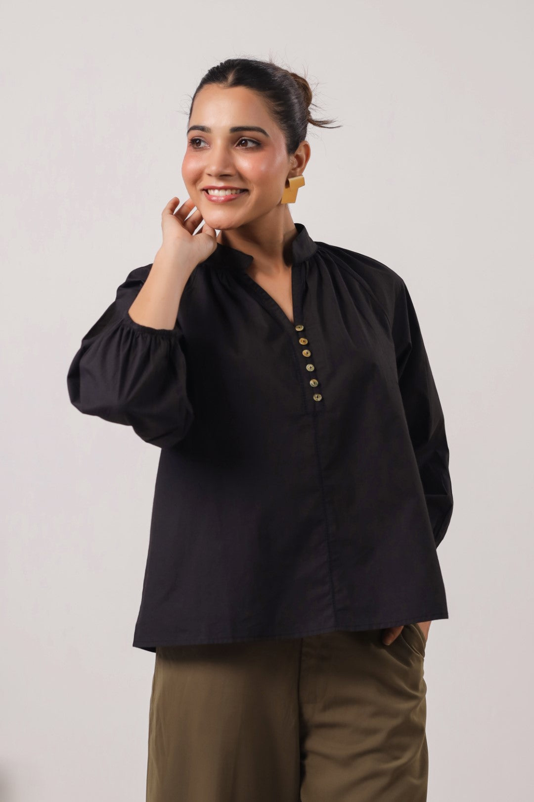 Women’s black cotton tops