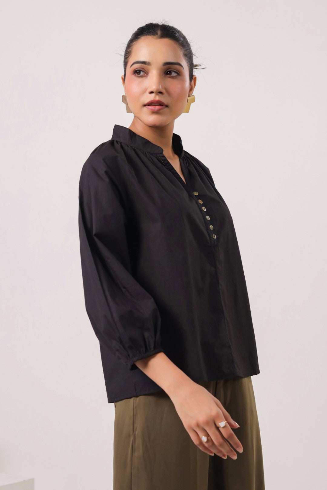 Women’s black cotton tops