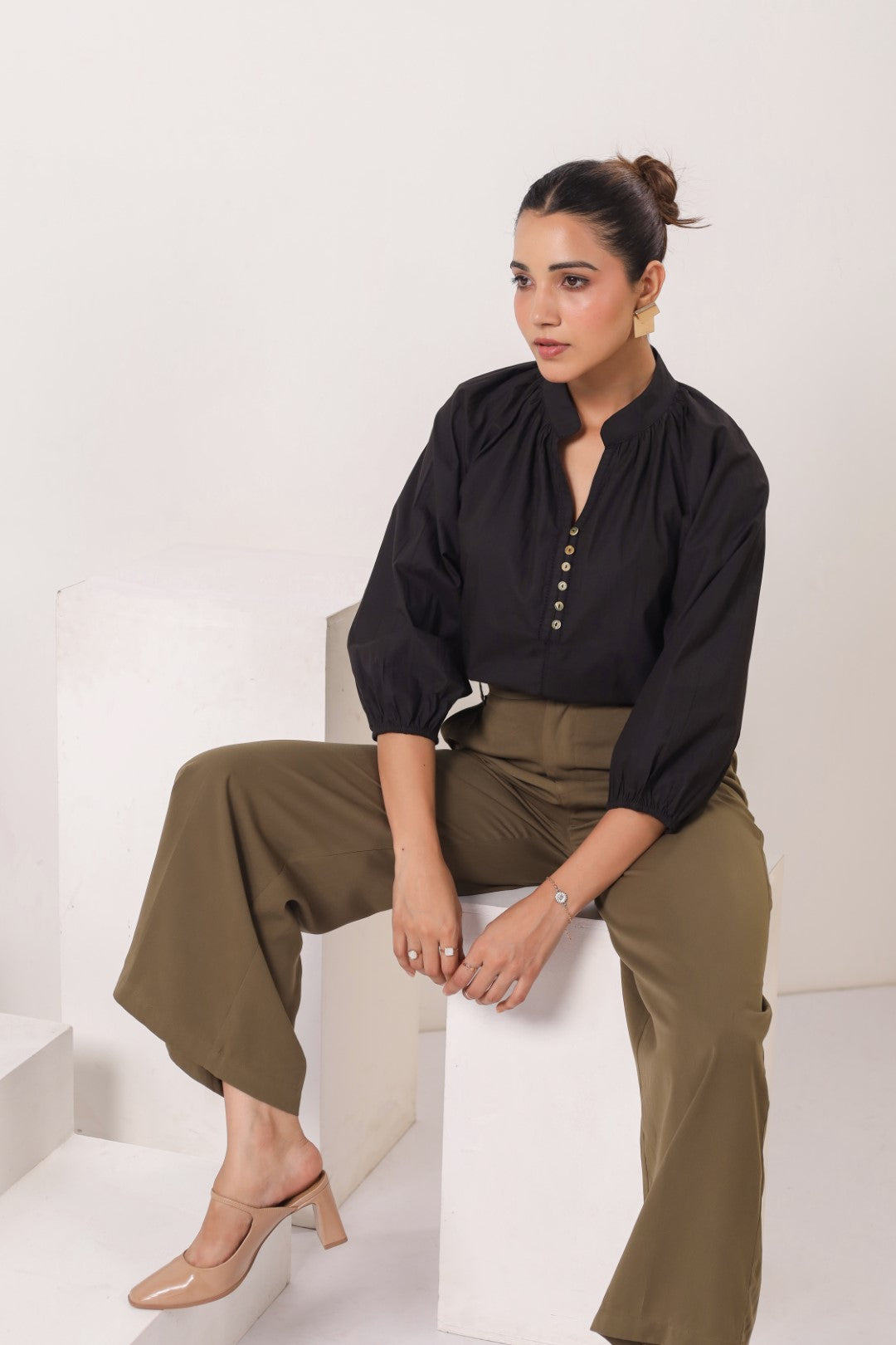 Women’s black cotton tops