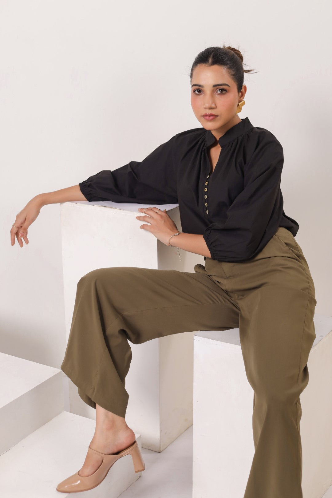 Women’s black cotton tops