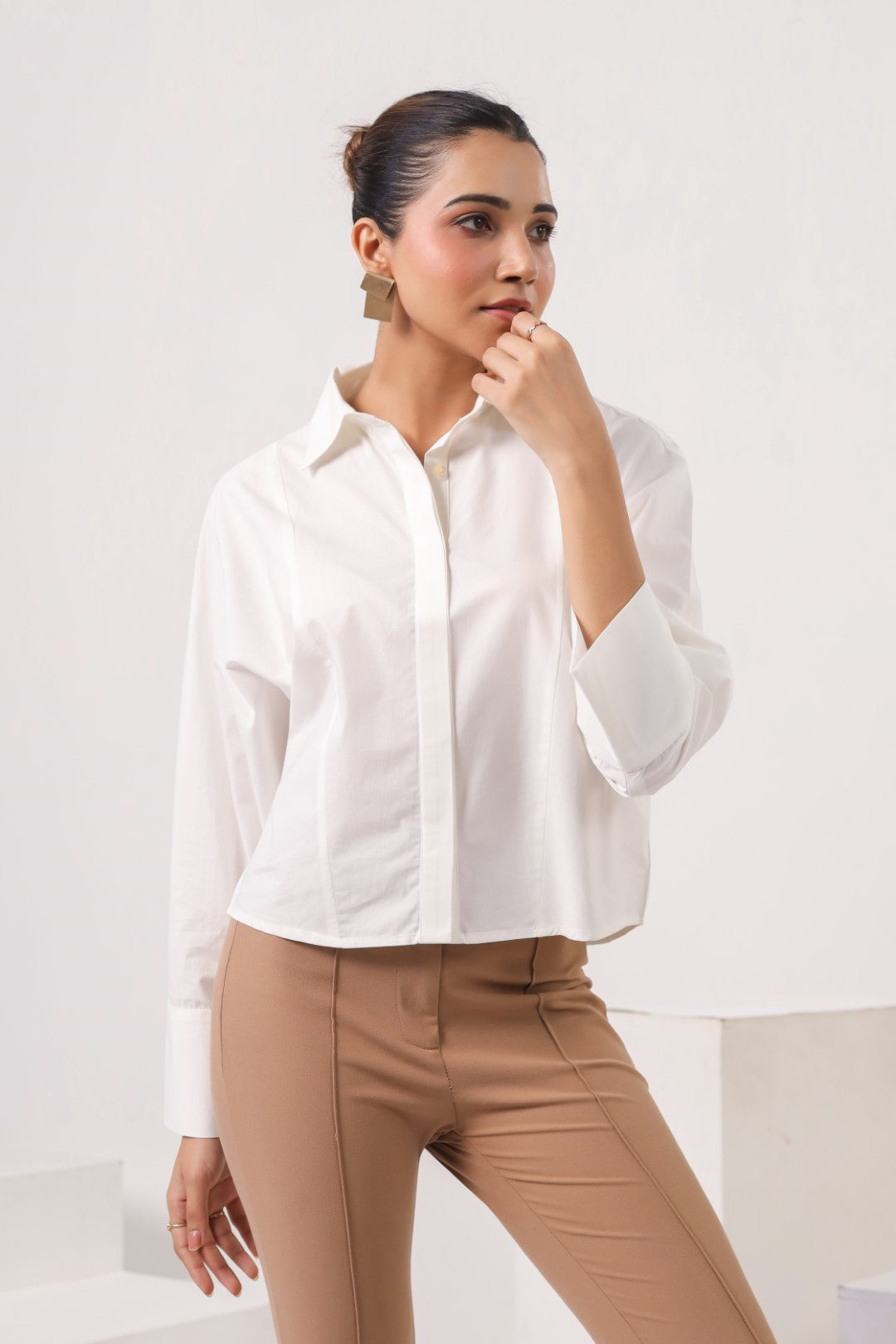 Women's white cotton tops
