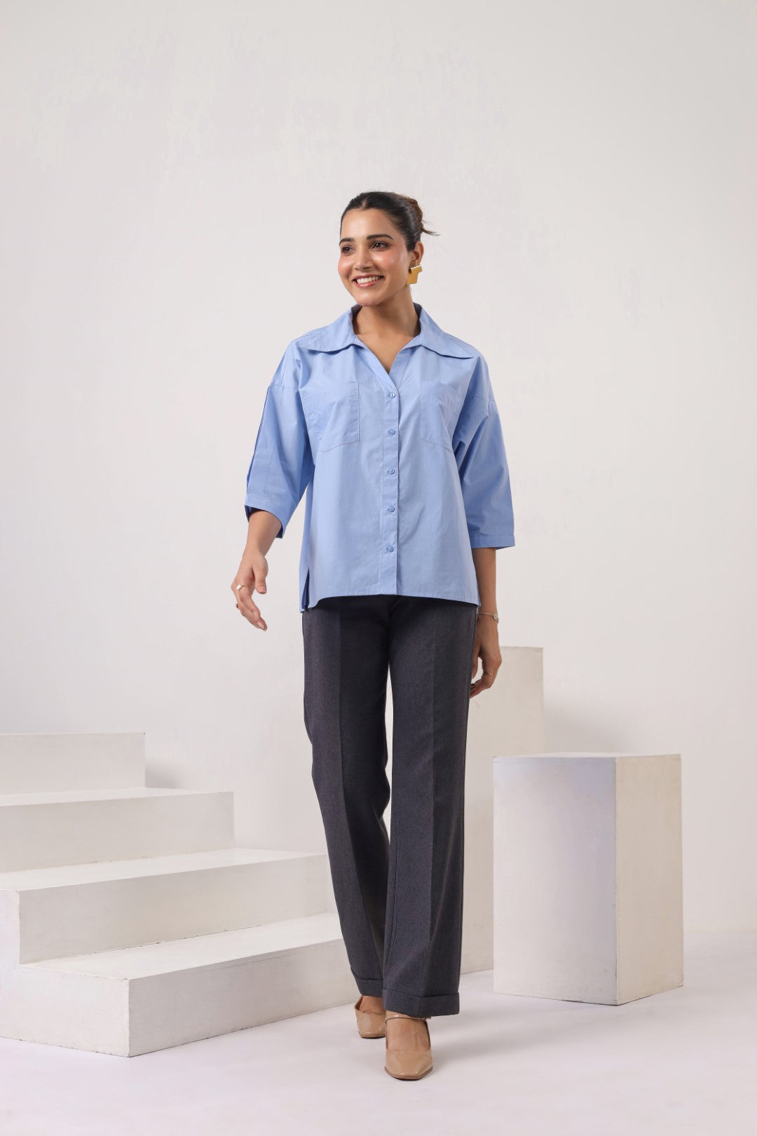 Women’s Blue Cotton Top