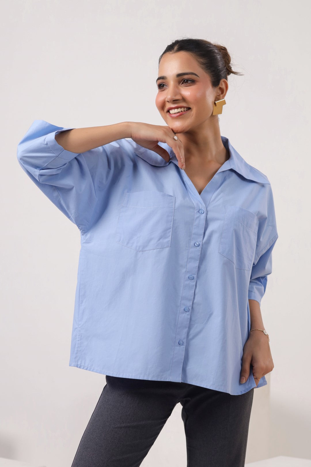 Women’s Blue Cotton Top