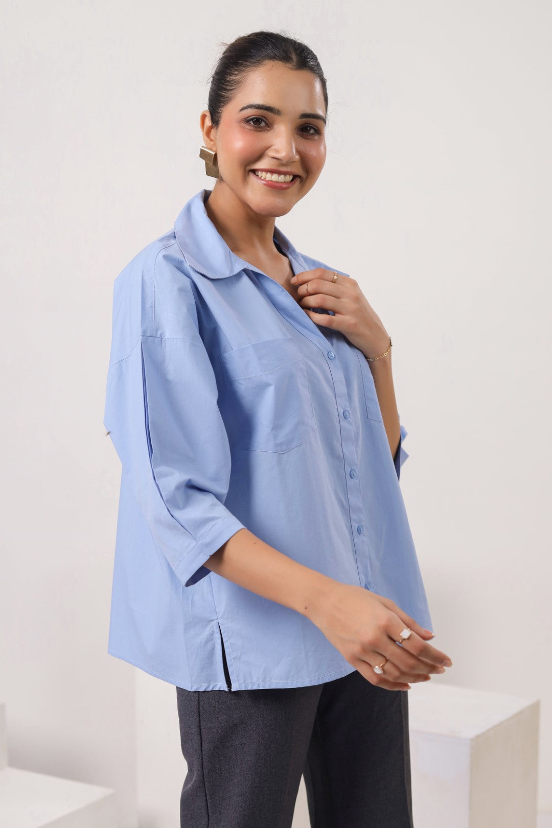 Women’s Blue Cotton Top