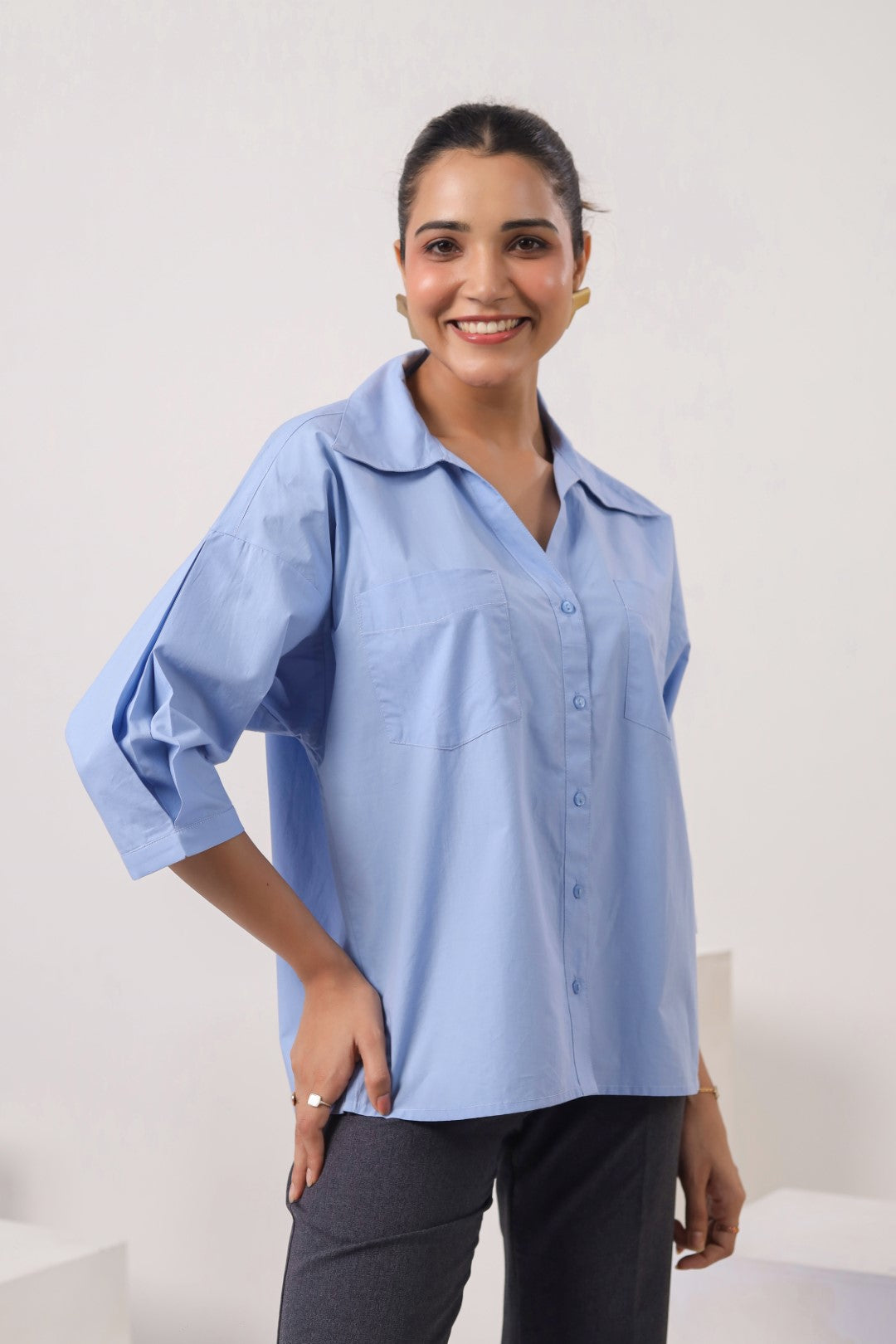 Women’s Blue Cotton Top