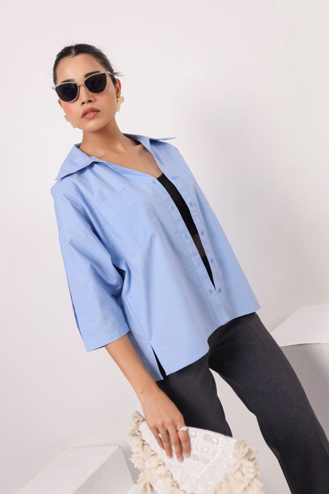 Women’s Blue Cotton Top