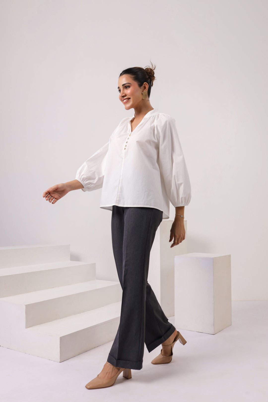 Women's white cotton tops