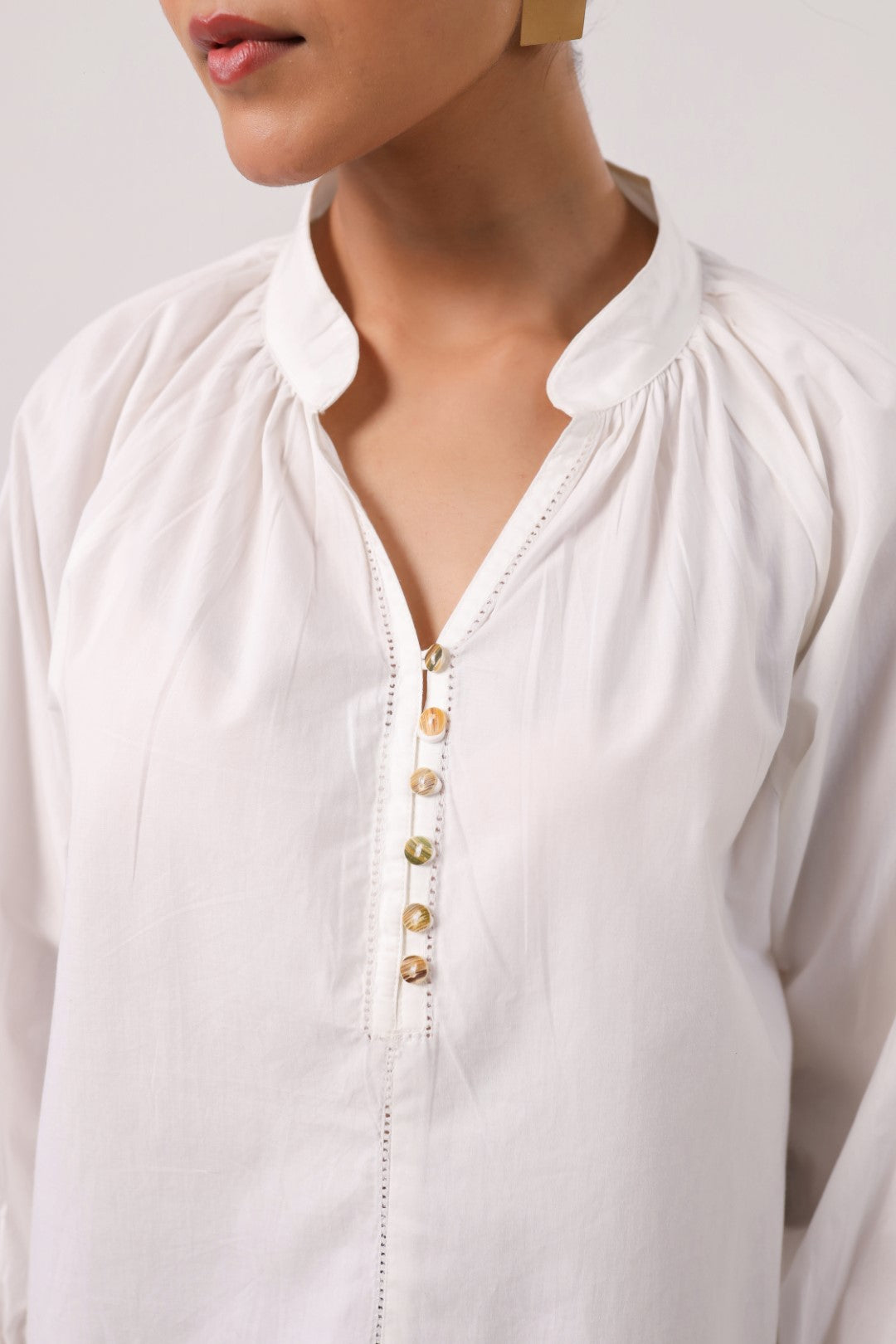 Women's white cotton tops