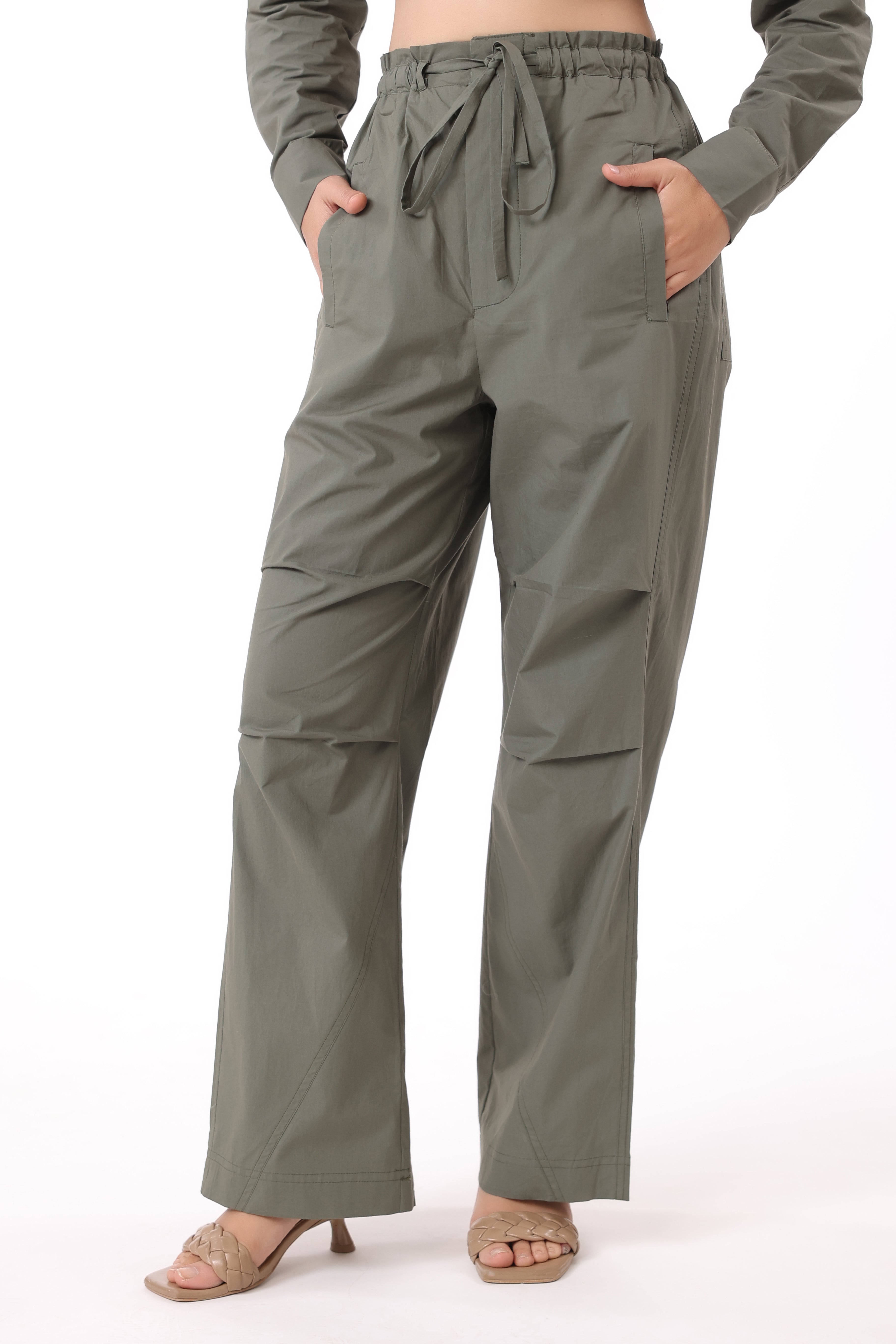 Women’s Green Cotton Trouser