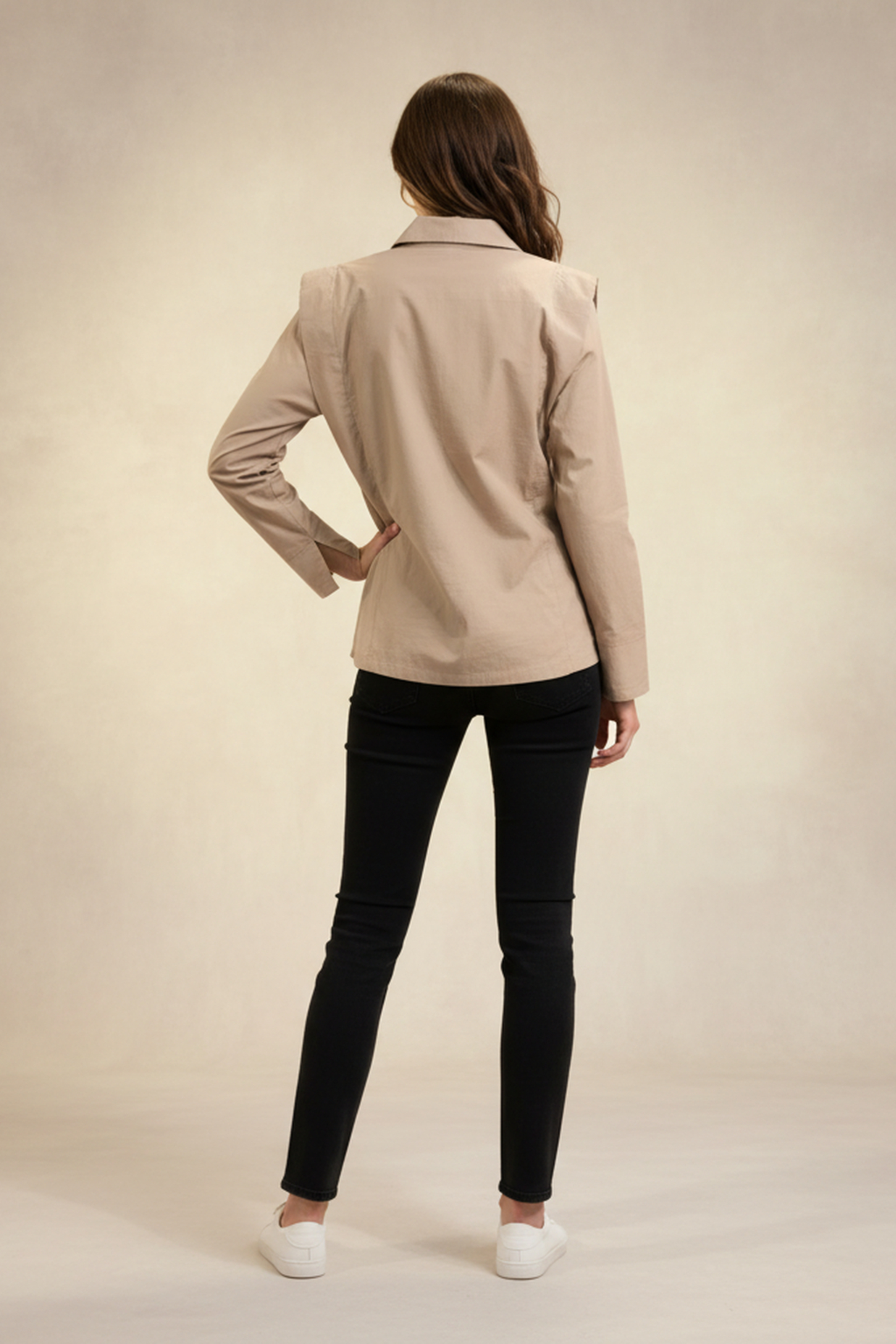 Women’s Grey Cotton Poplin Oversized Shirt – Premium Soft Touch, Full Sleeves, Relaxed Fit